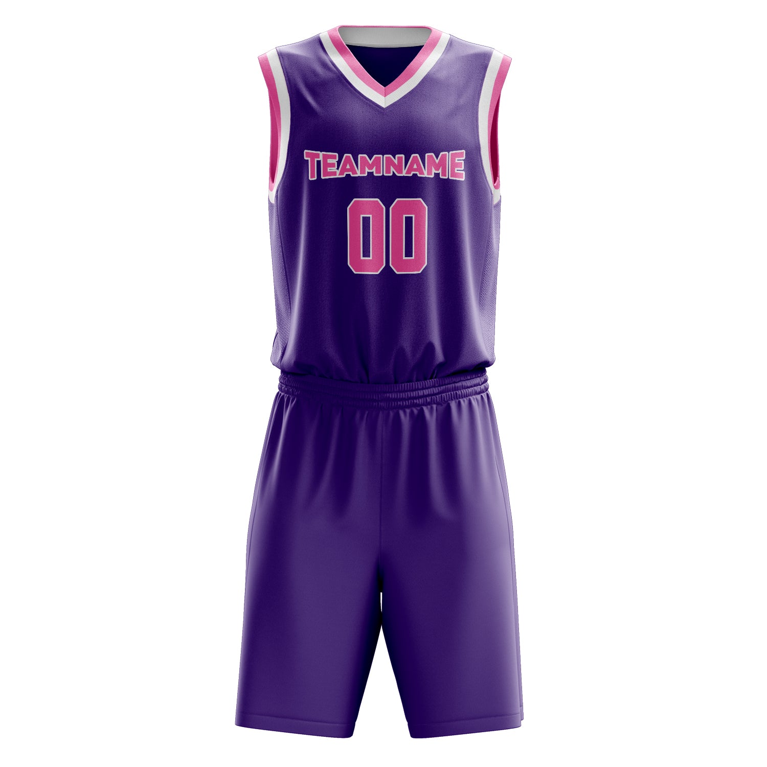 Custom Professional Purple Pink Basketball Jersey Set