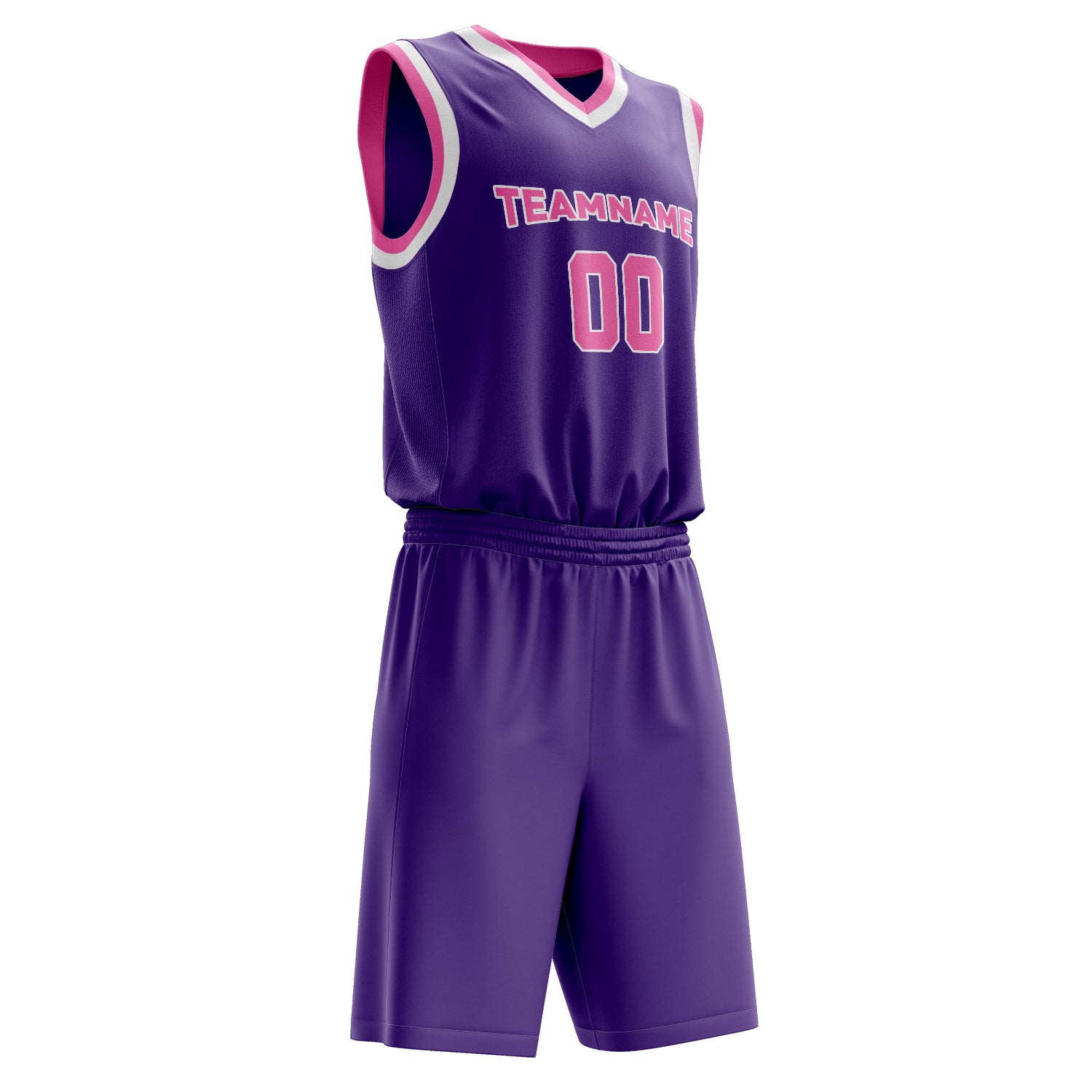 Maßgeschneidertes professionelles Lila Rosa Basketballtrikot-Set