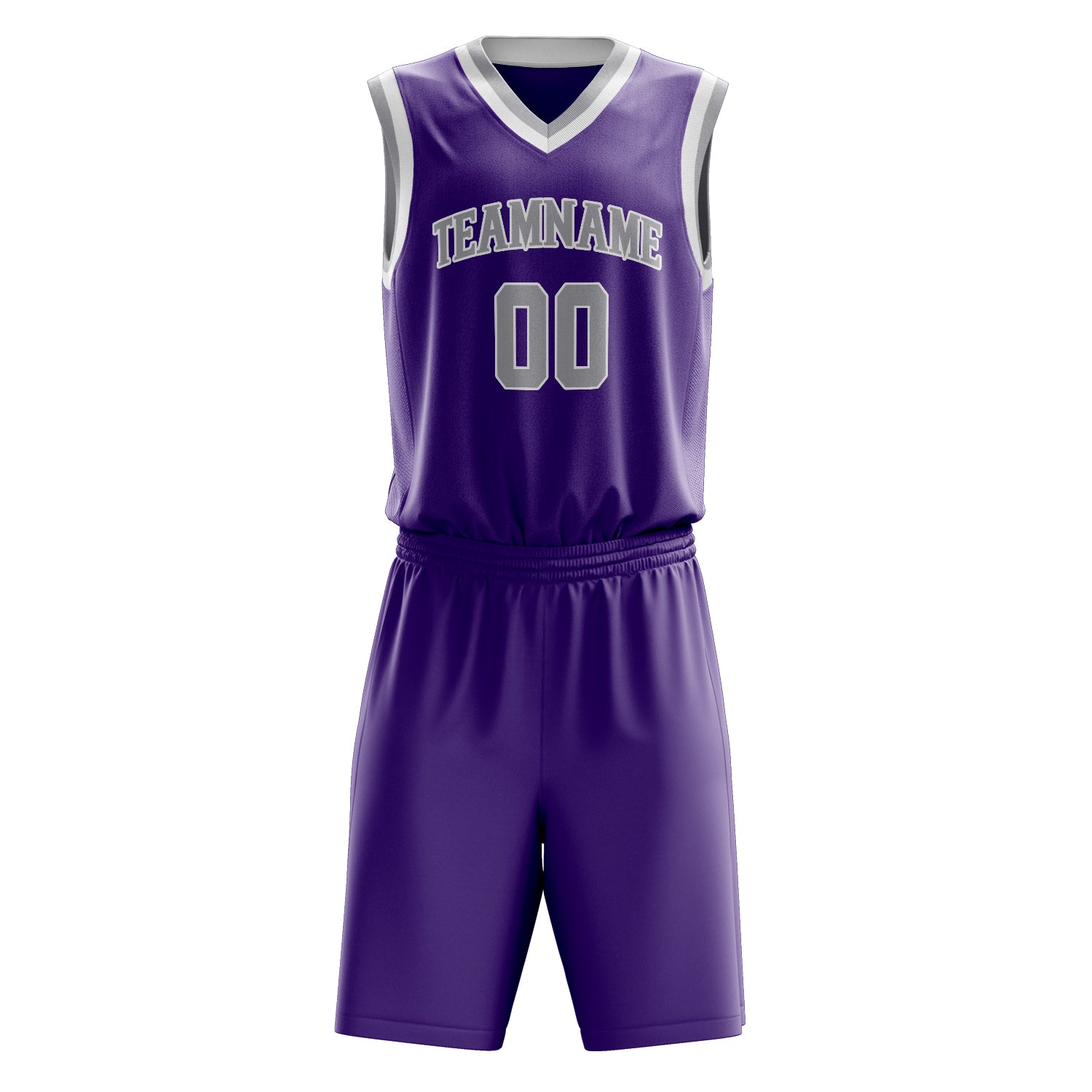 Custom Professional Purple Gray Basketball Jersey Set