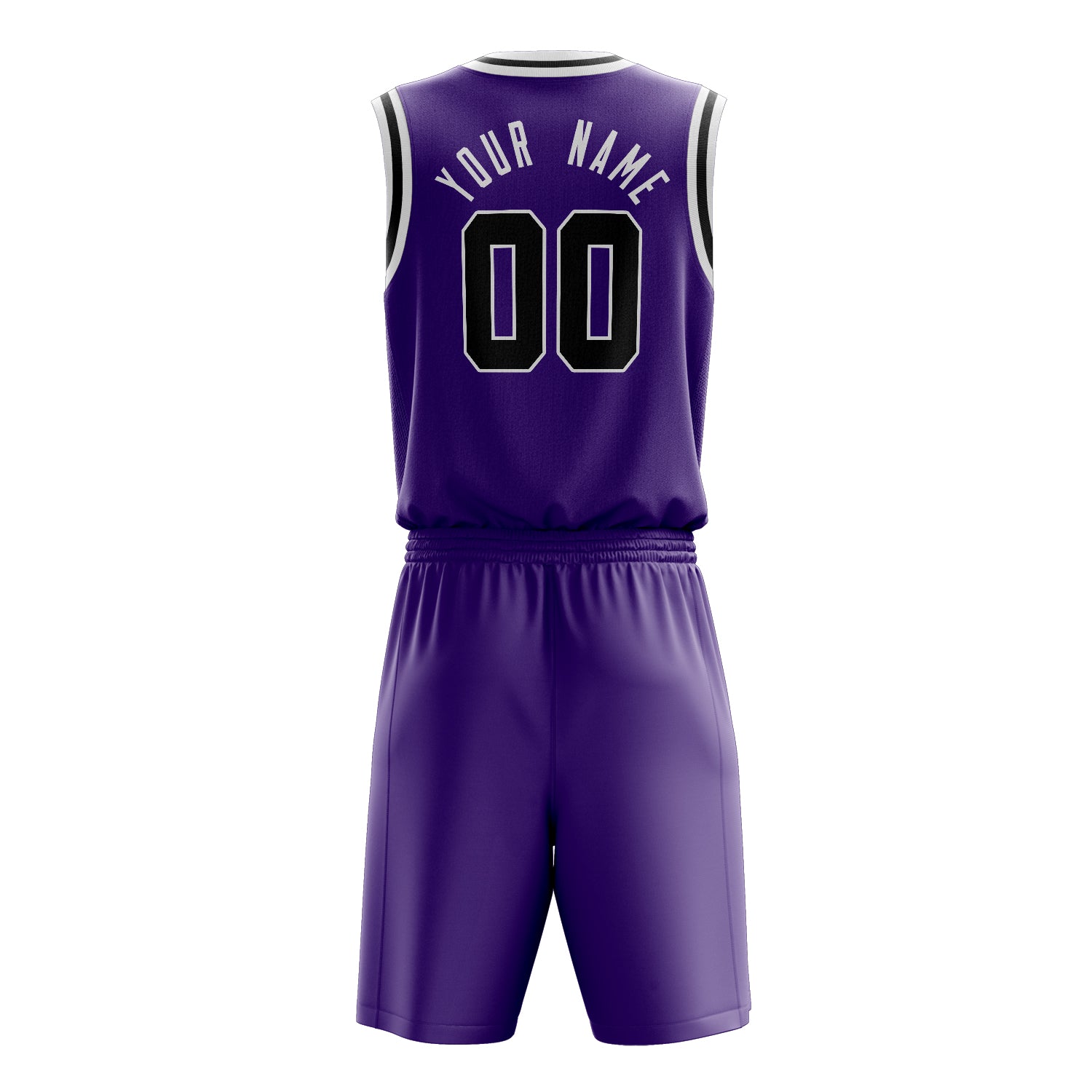 Maßgeschneidertes professionelles Lila Schwarz Basketballtrikot-Set