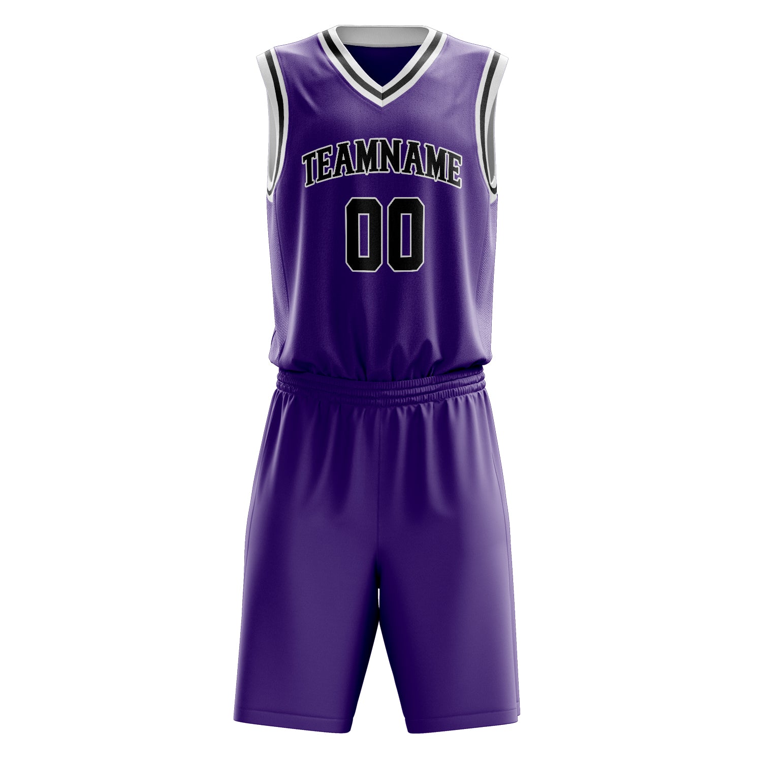 Custom Professional Purple Black Basketball Jersey Set
