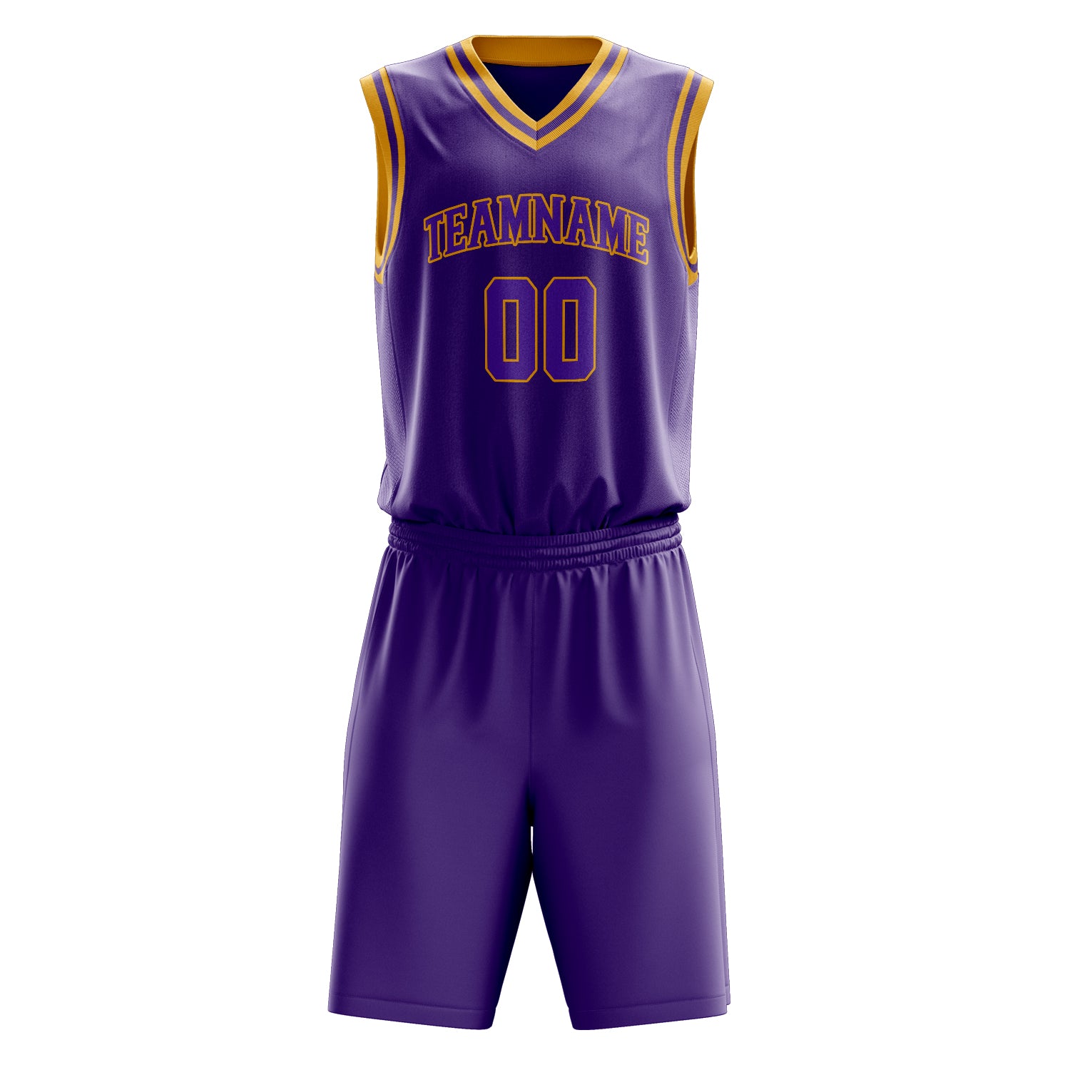 Custom Professional Purple Gold Basketball Jersey Set
