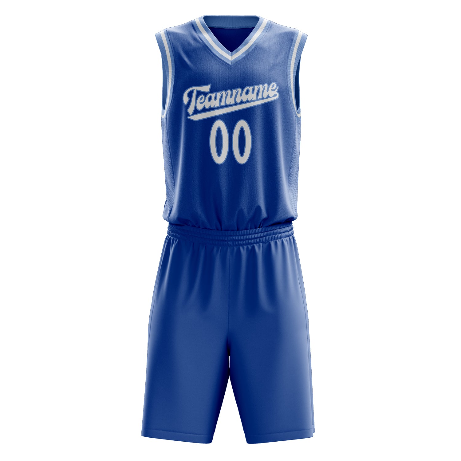 Custom Professional Royal Blue White Basketball Jersey Set
