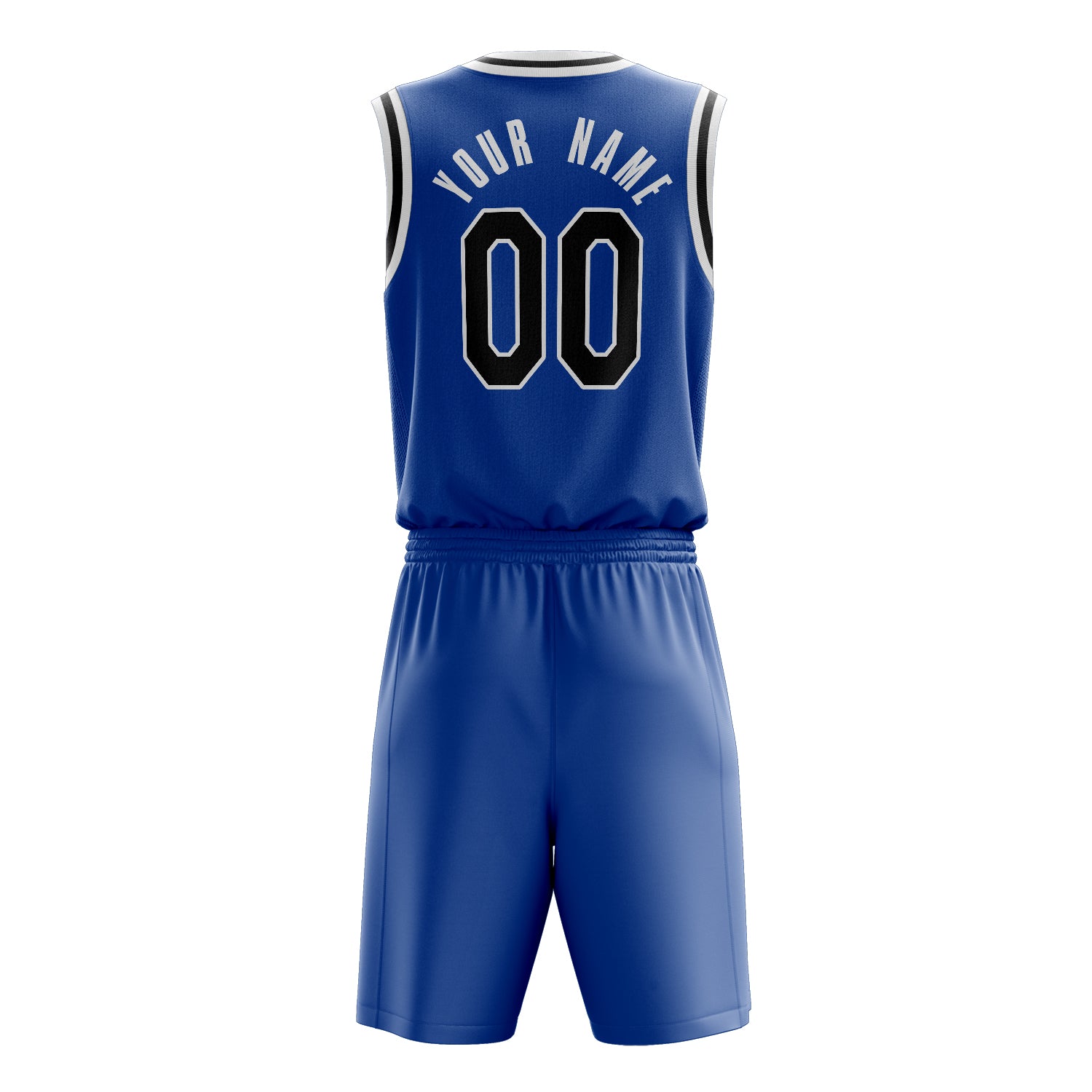 Maßgeschneidertes professionelles Königsblau Schwarz Basketballtrikot-Set