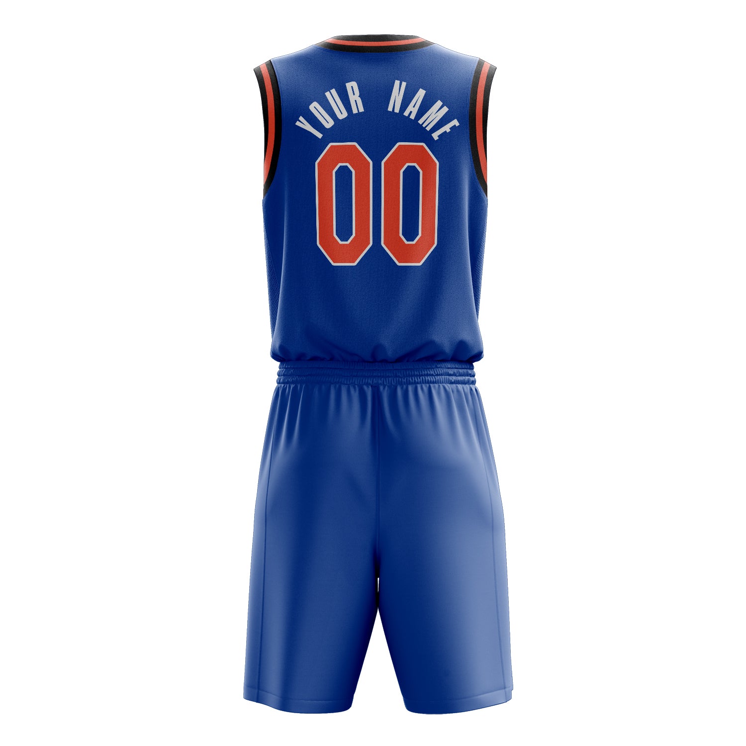 Maßgeschneidertes professionelles Königsblau Orange Basketballtrikot-Set