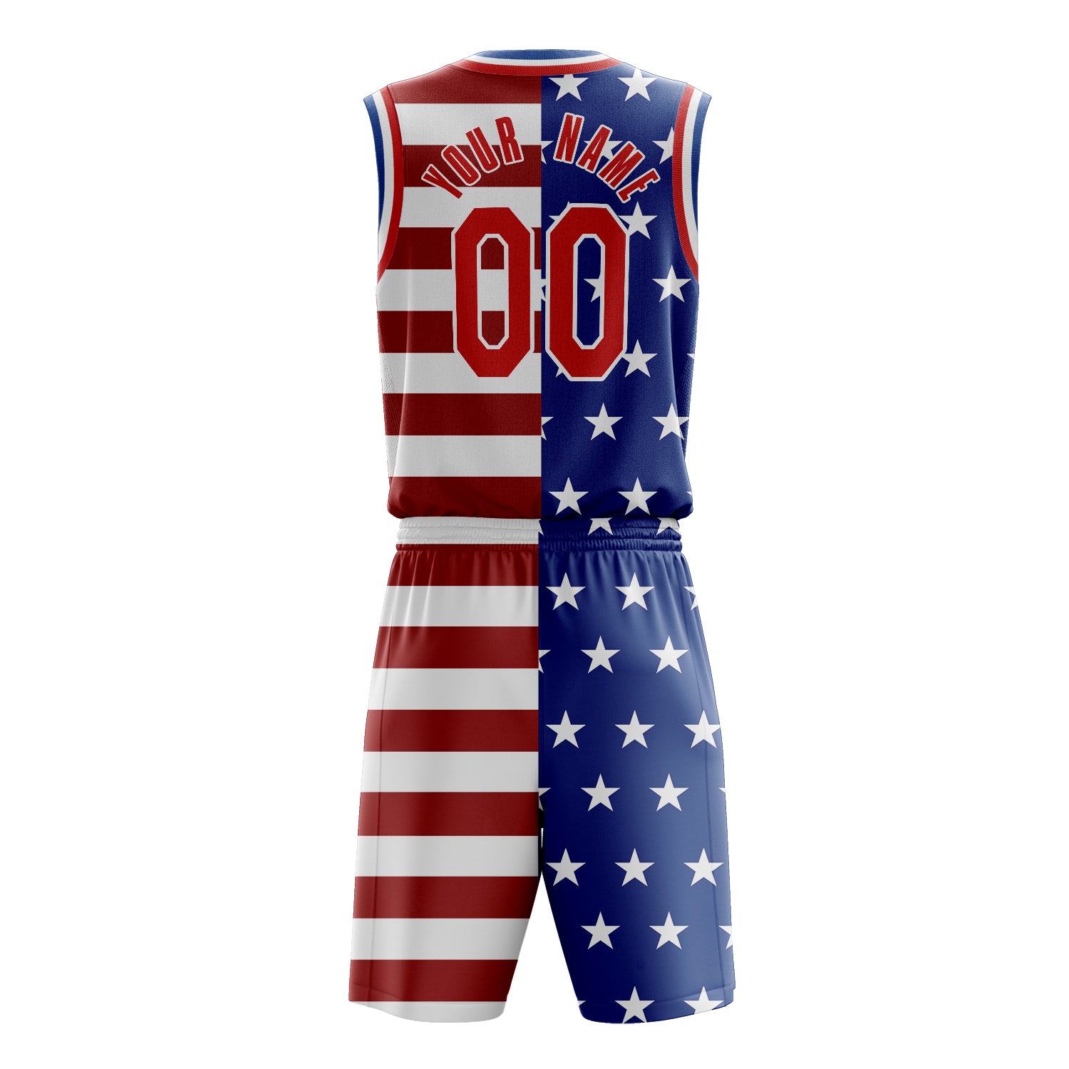 Maßgeschneidertes professionelles Königsblau Rot Basketballtrikot-Set