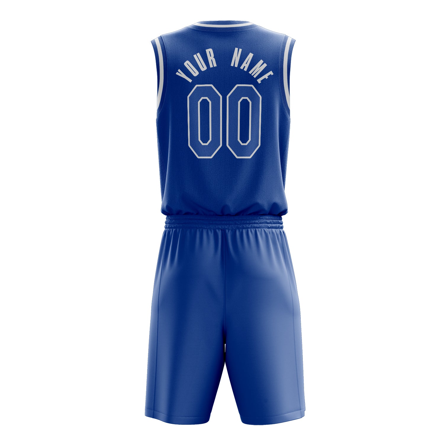 Maßgeschneidertes professionelles Königsblau Weiß Basketballtrikot-Set