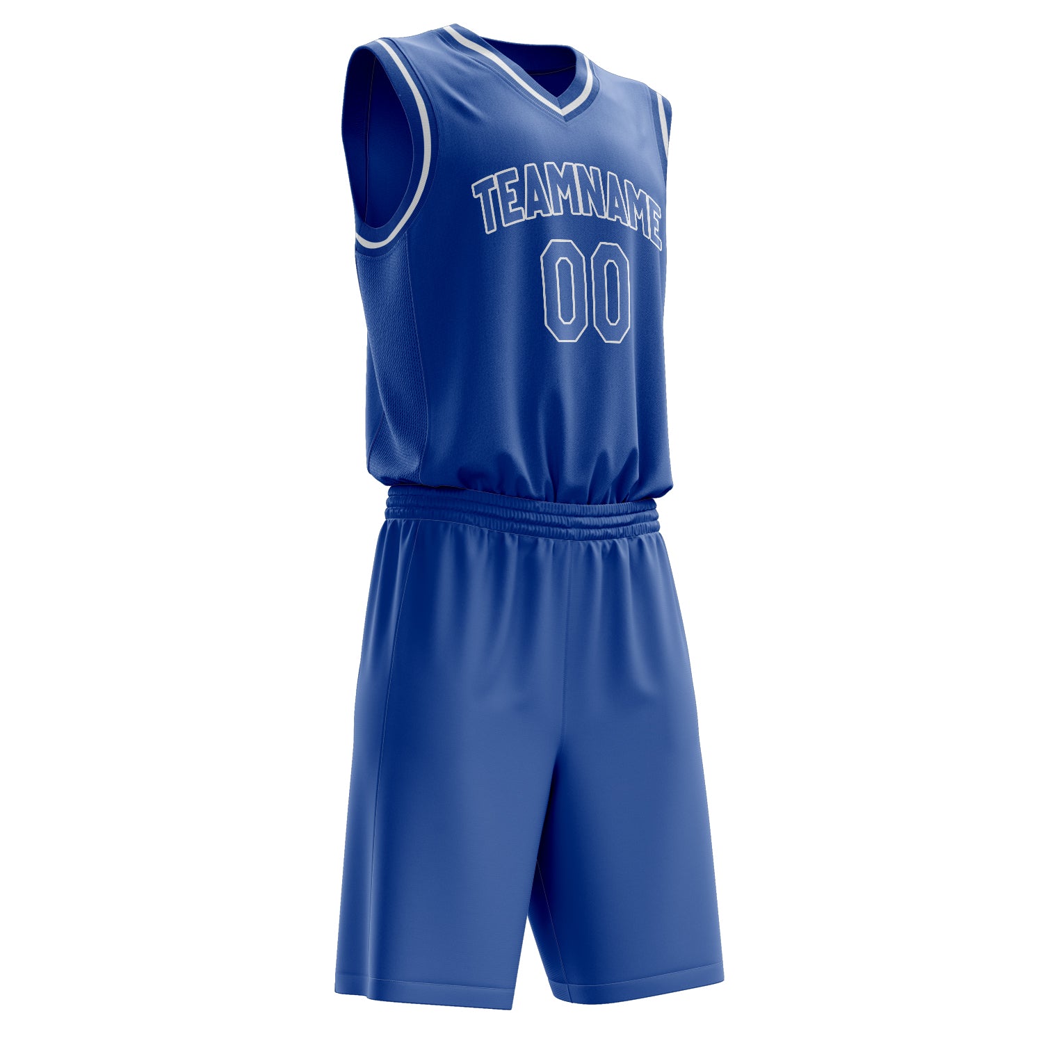 Maßgeschneidertes professionelles Königsblau Weiß Basketballtrikot-Set