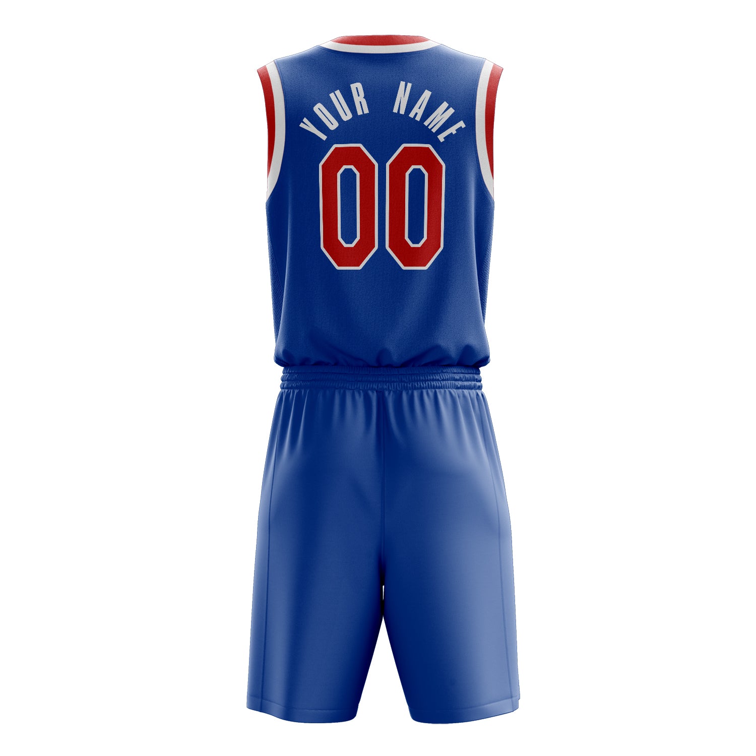 Maßgeschneidertes professionelles Königsblau Rot Basketballtrikot-Set