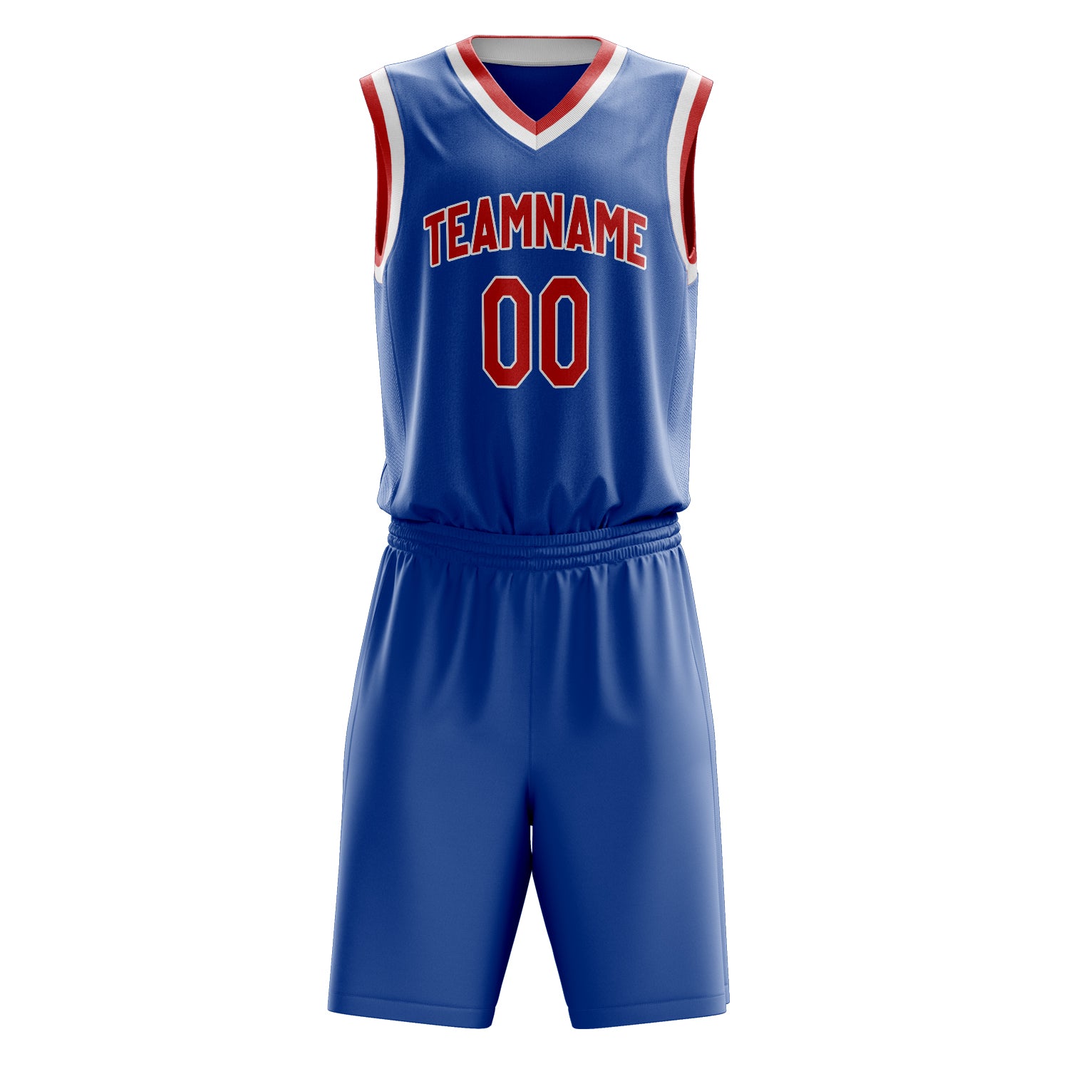 Custom Professional Royal Blue Red Basketball Jersey Set