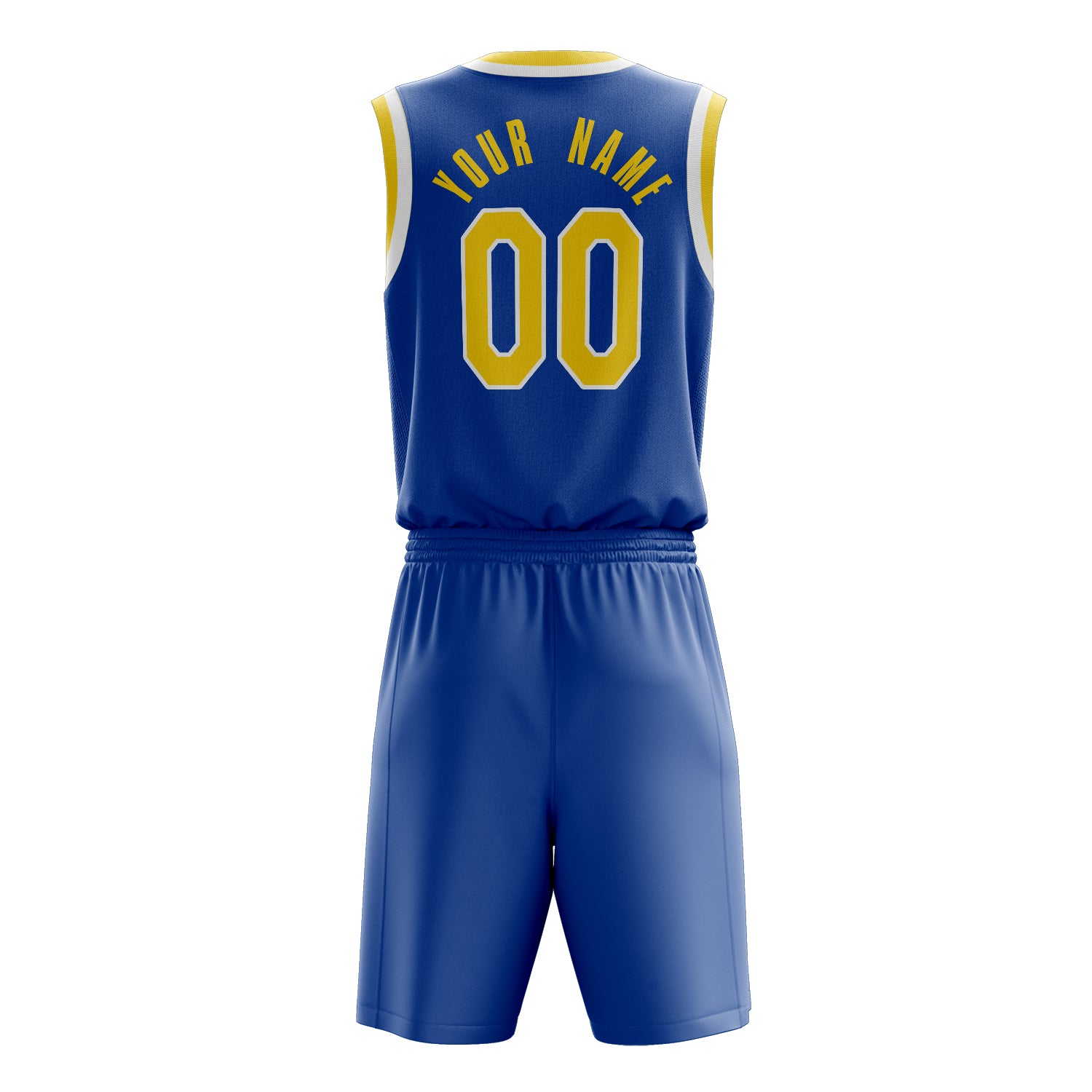 Maßgeschneidertes professionelles Königsblau Gelb Basketballtrikot-Set