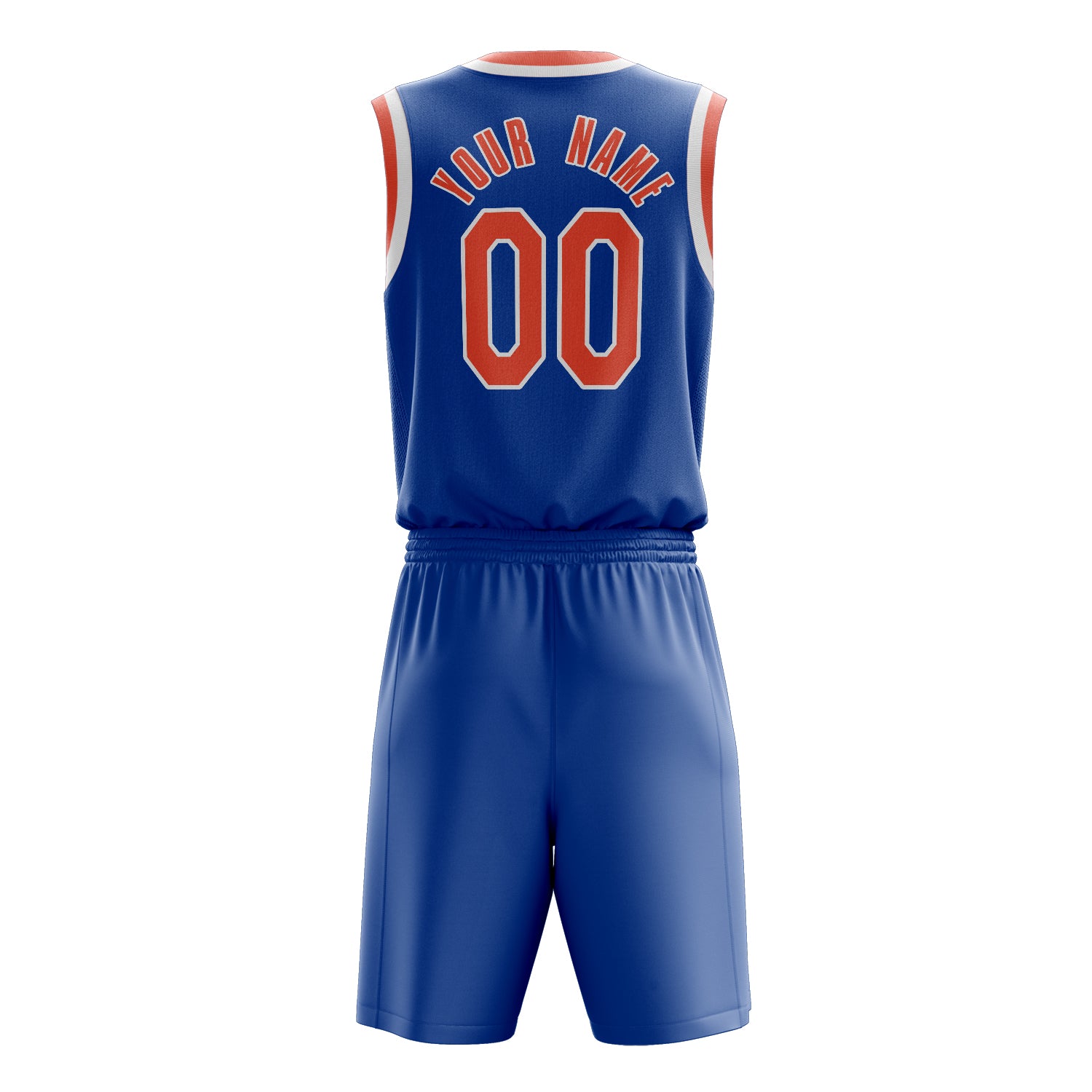 Maßgeschneidertes professionelles Königsblau Orange Basketballtrikot-Set