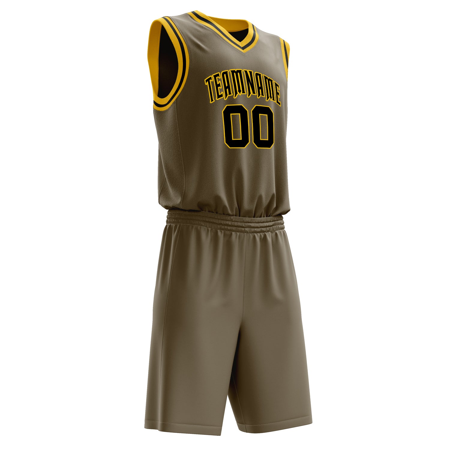 Maßgeschneidertes professionelles Oliv Schwarz Basketballtrikot-Set