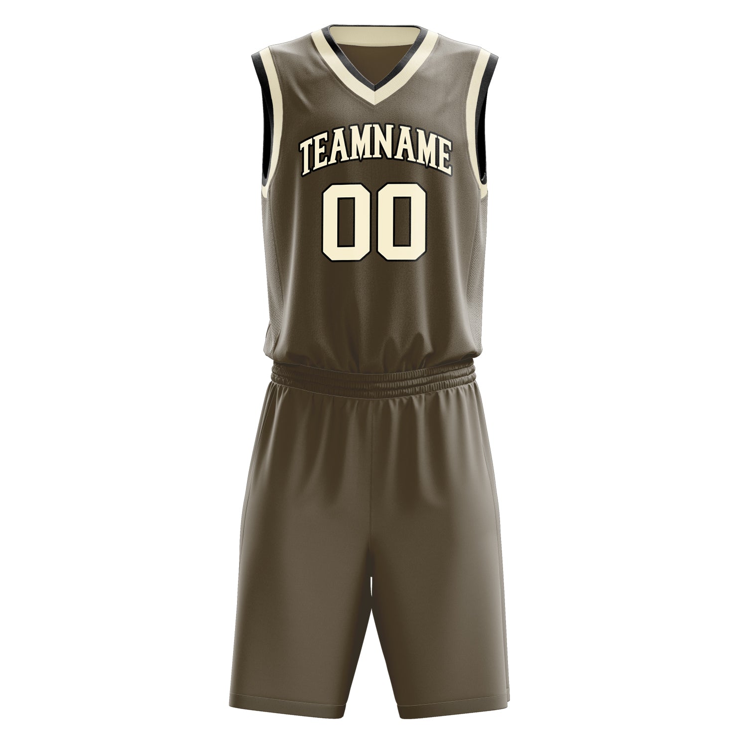 Custom Professional Olive Cream Basketball Jersey Set