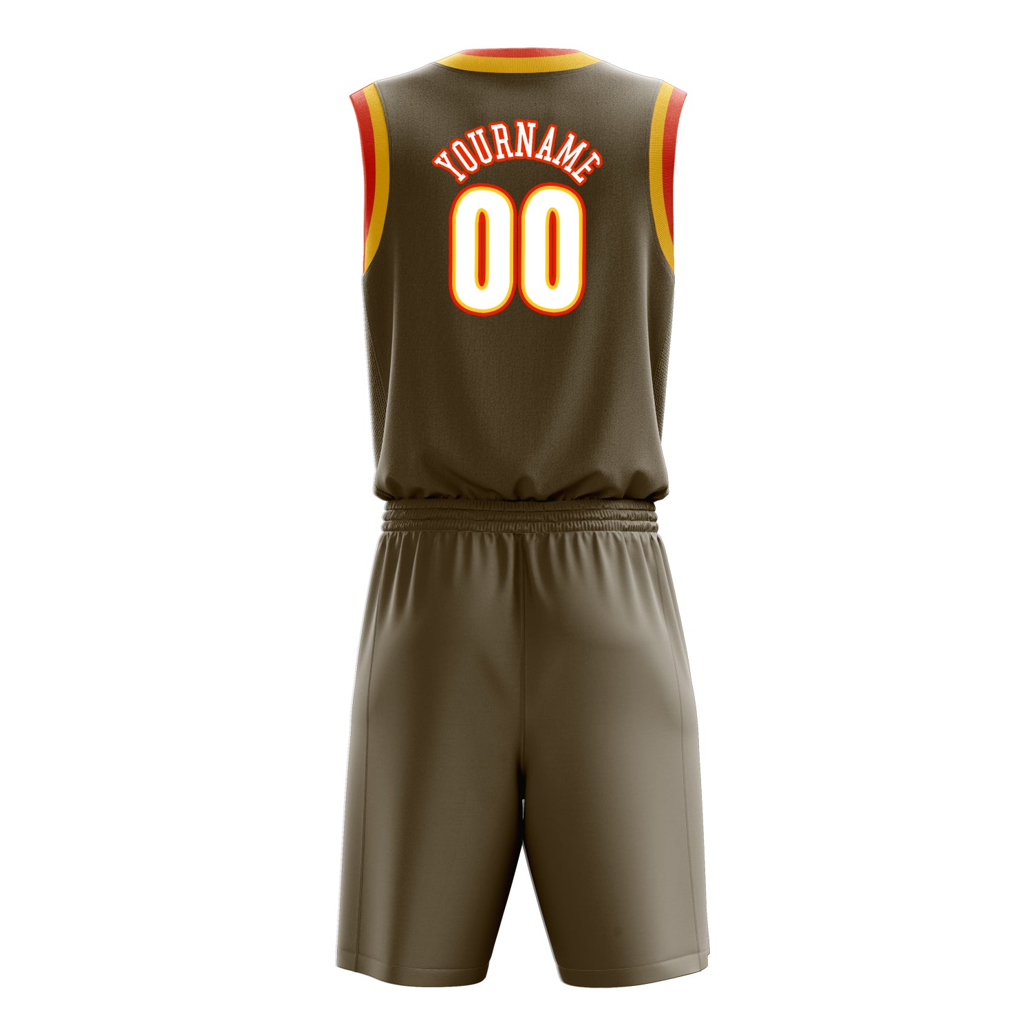Maßgeschneidertes professionelles Oliv Weiß Basketballtrikot-Set
