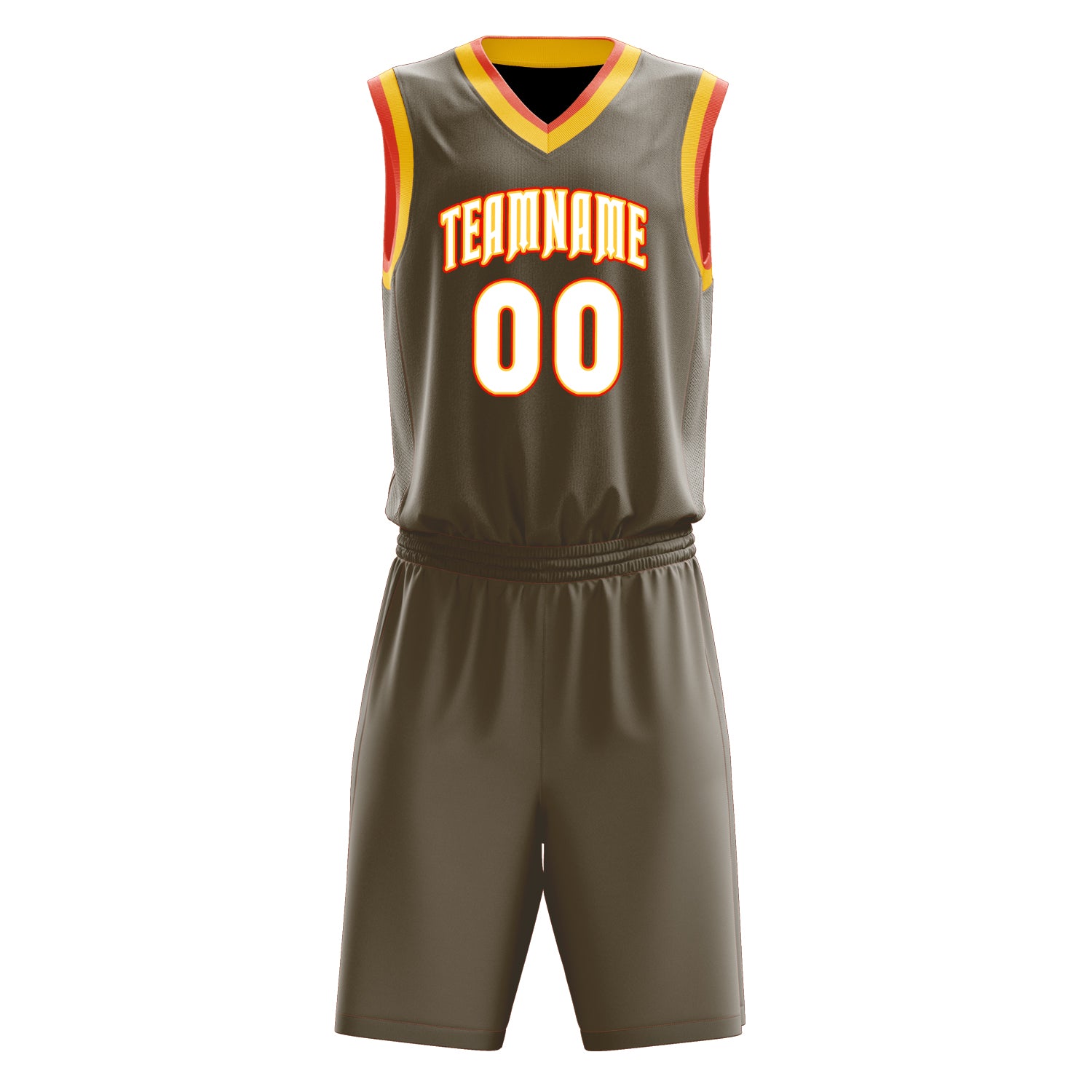 Custom Professional Olive White Basketball Jersey Set