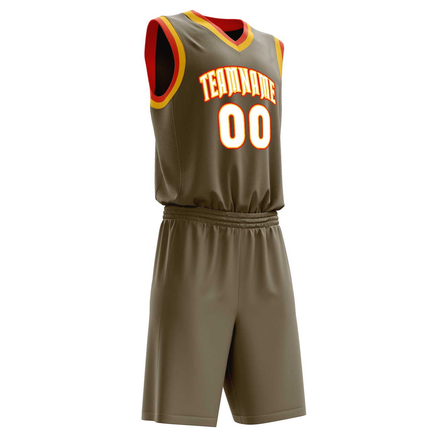 Maßgeschneidertes professionelles Oliv Weiß Basketballtrikot-Set