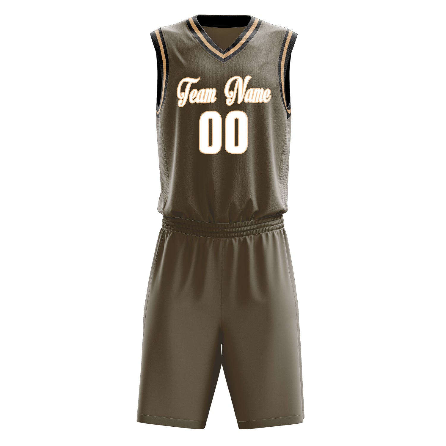 Custom Professional Olive White Basketball Jersey Set