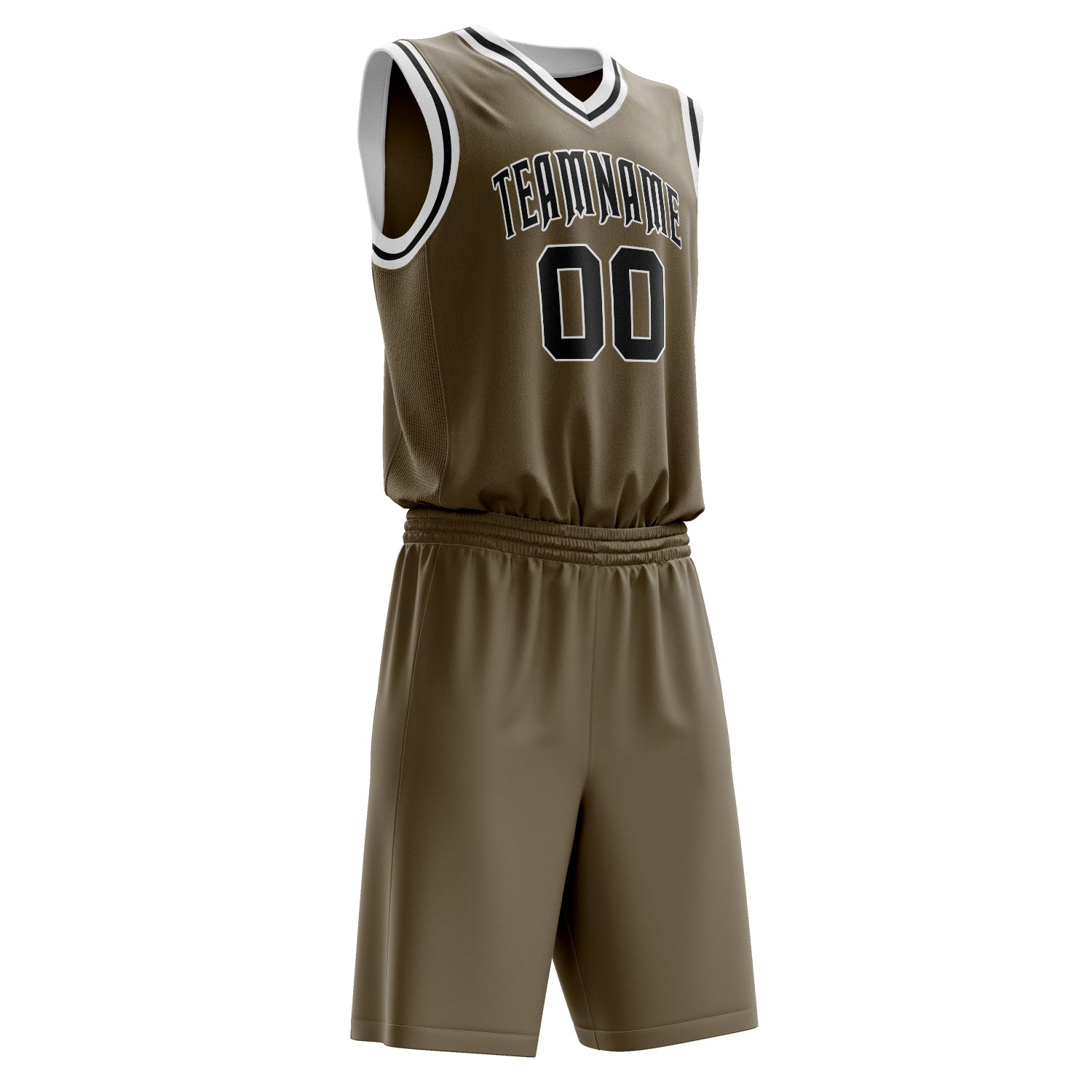 Maßgeschneidertes professionelles Oliv Schwarz Basketballtrikot-Set