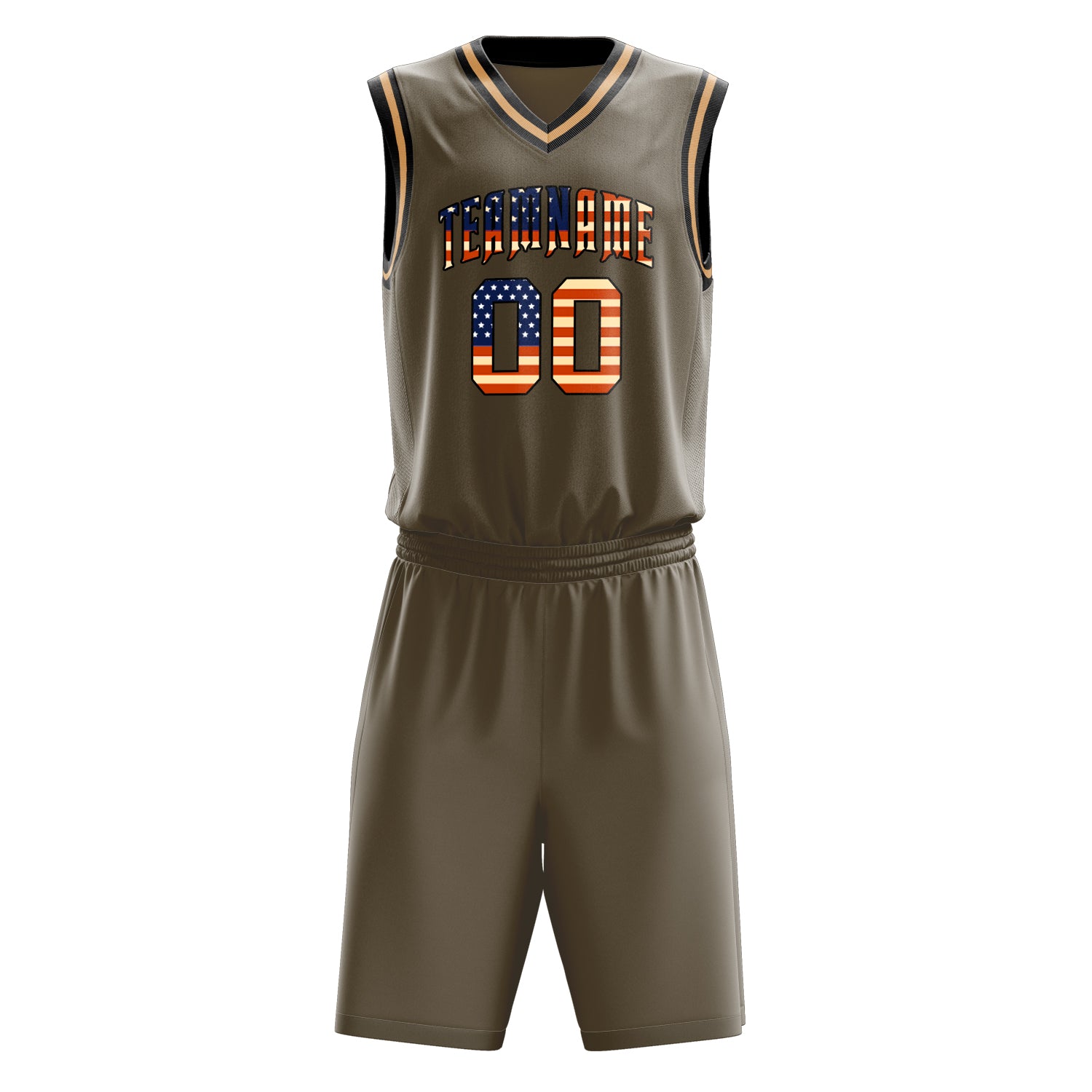 Custom Professional Olive Black Basketball Jersey Set