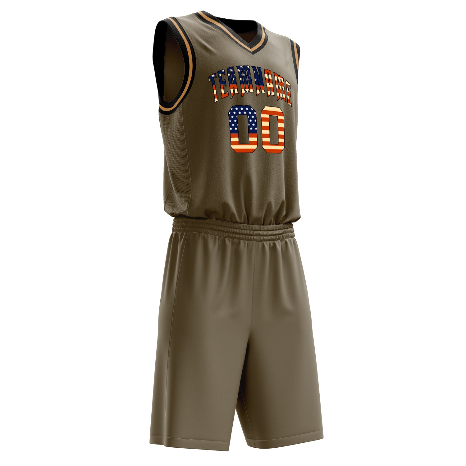 Maßgeschneidertes professionelles Oliv Schwarz Basketballtrikot-Set