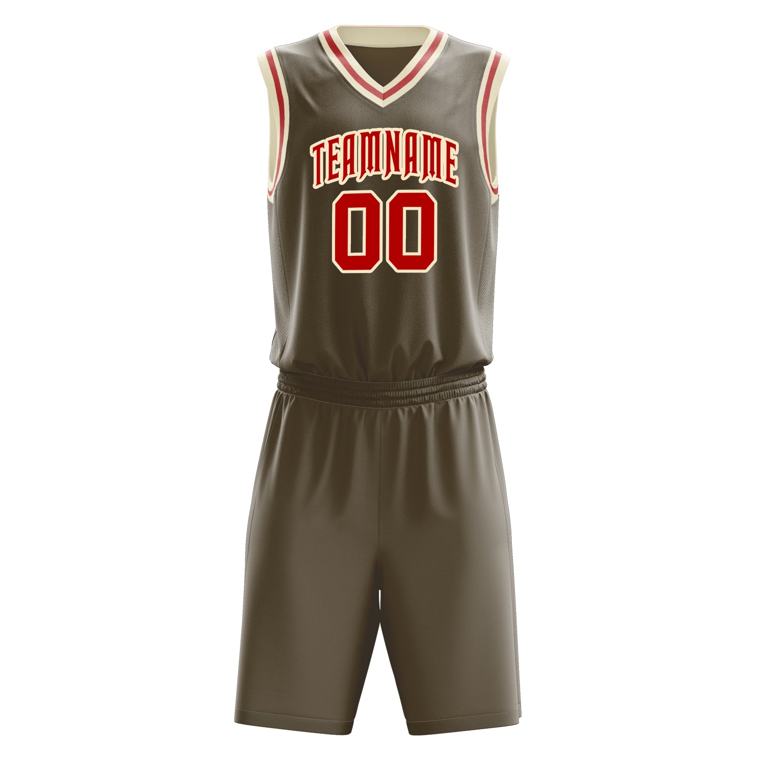 Custom Professional Olive Red Basketball Jersey Set