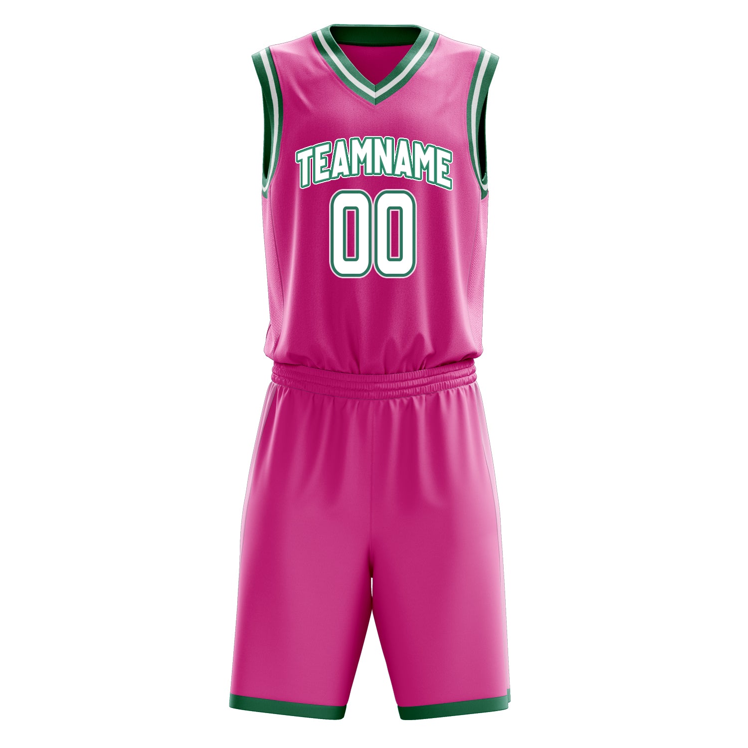 Custom Professional Pink White Basketball Jersey Set