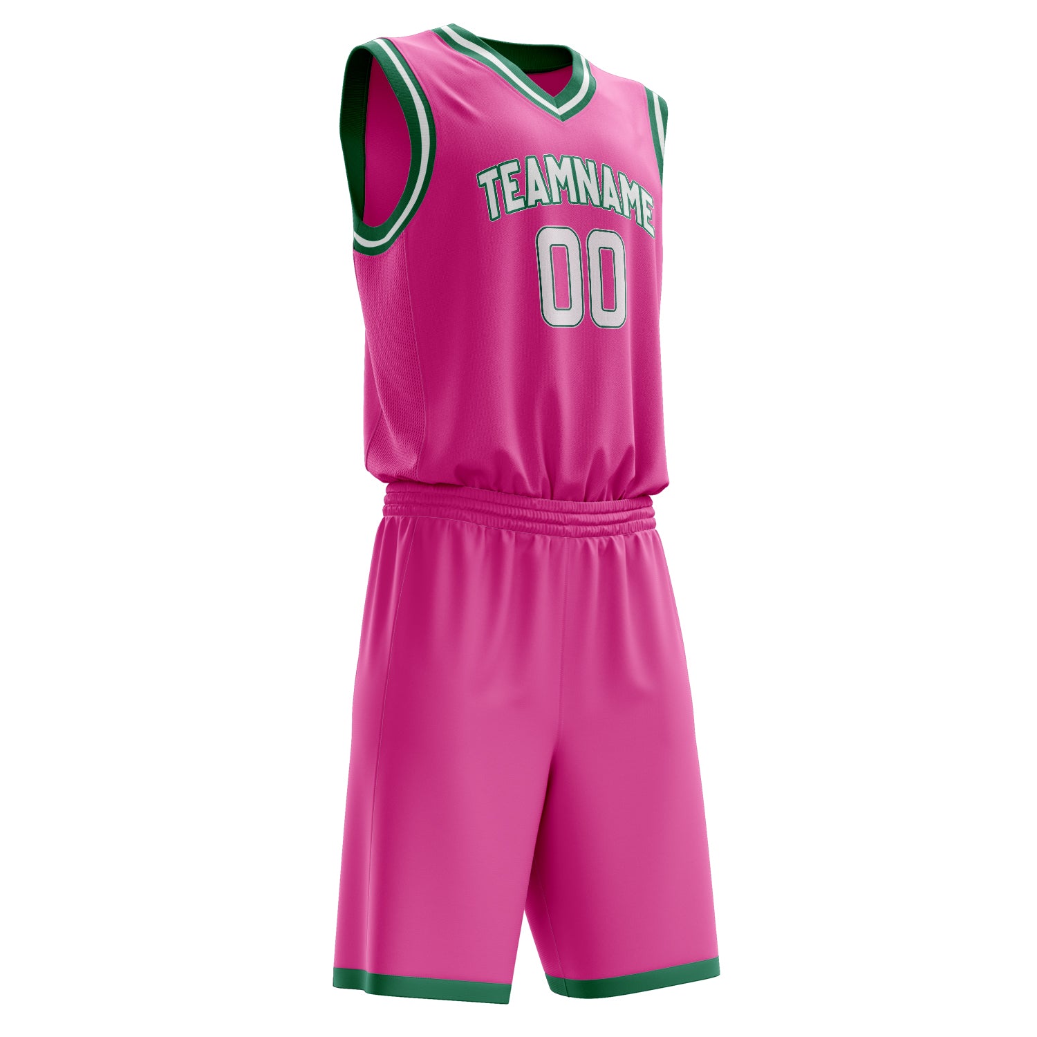 Maßgeschneidertes professionelles Rosa Weiß Basketballtrikot-Set