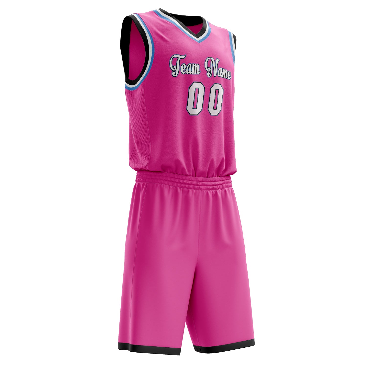 Maßgeschneidertes professionelles Rosa Weiß Basketballtrikot-Set
