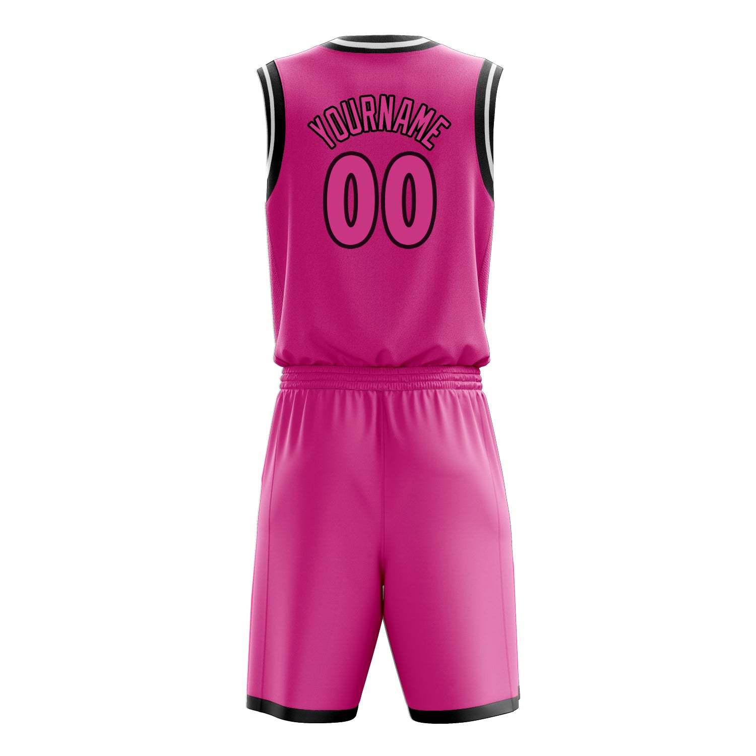 Maßgeschneidertes professionelles Rosa Schwarz Basketballtrikot-Set
