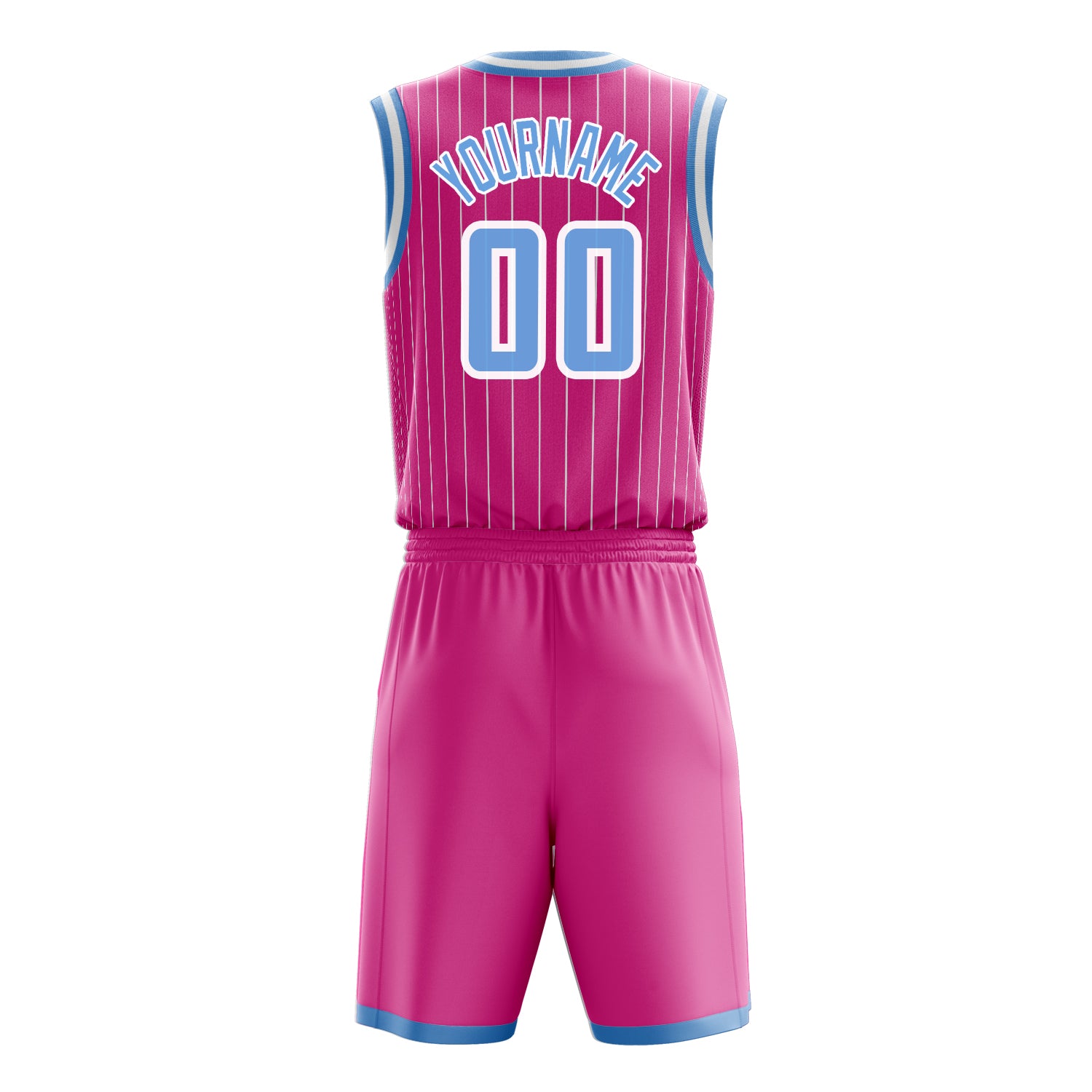 Maßgeschneidertes professionelles Rosa Hellblau Basketballtrikot-Set