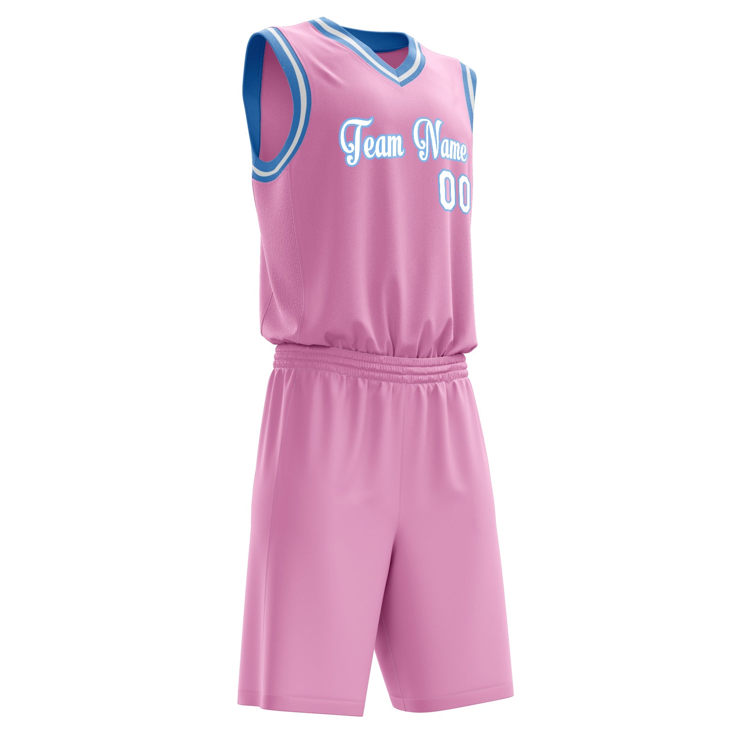 Maßgeschneidertes professionelles Rosa Weiß Basketballtrikot-Set