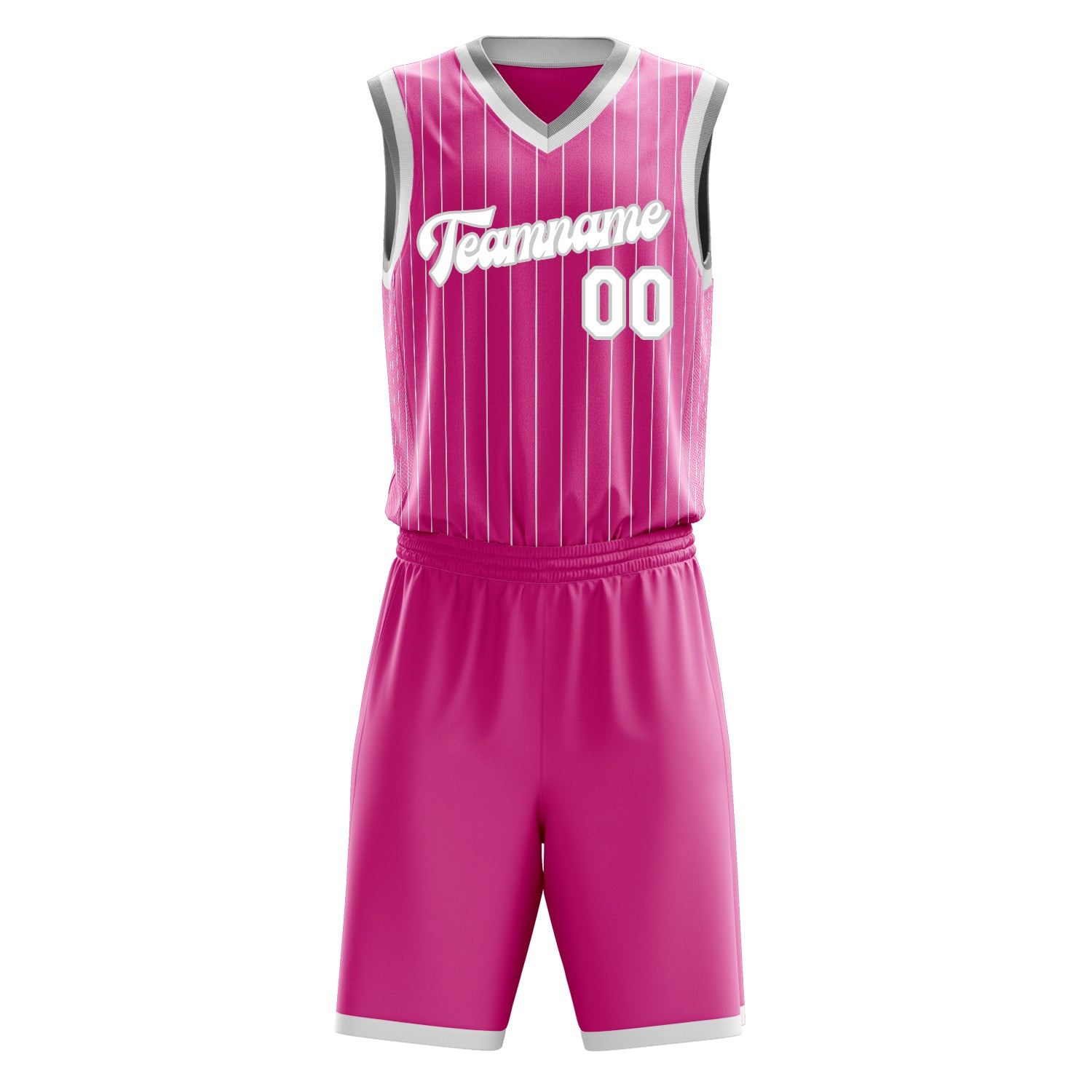 Custom Professional Pink White Basketball Jersey Set