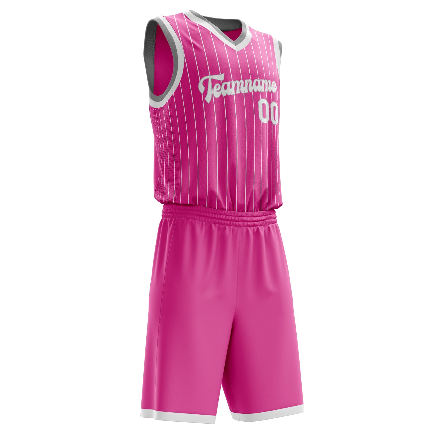 Maßgeschneidertes professionelles Rosa Weiß Basketballtrikot-Set