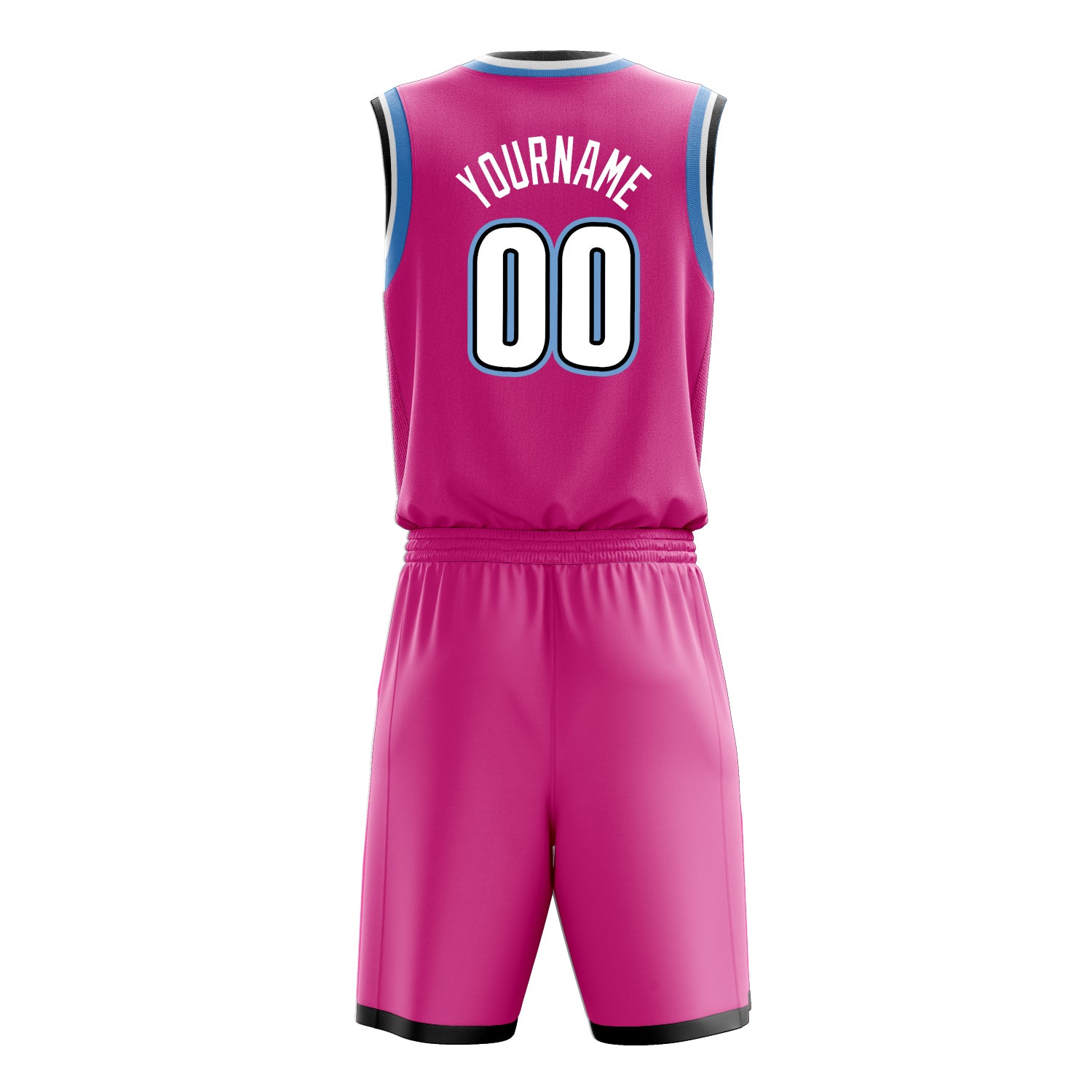 Maßgeschneidertes professionelles Rosa Weiß Basketballtrikot-Set
