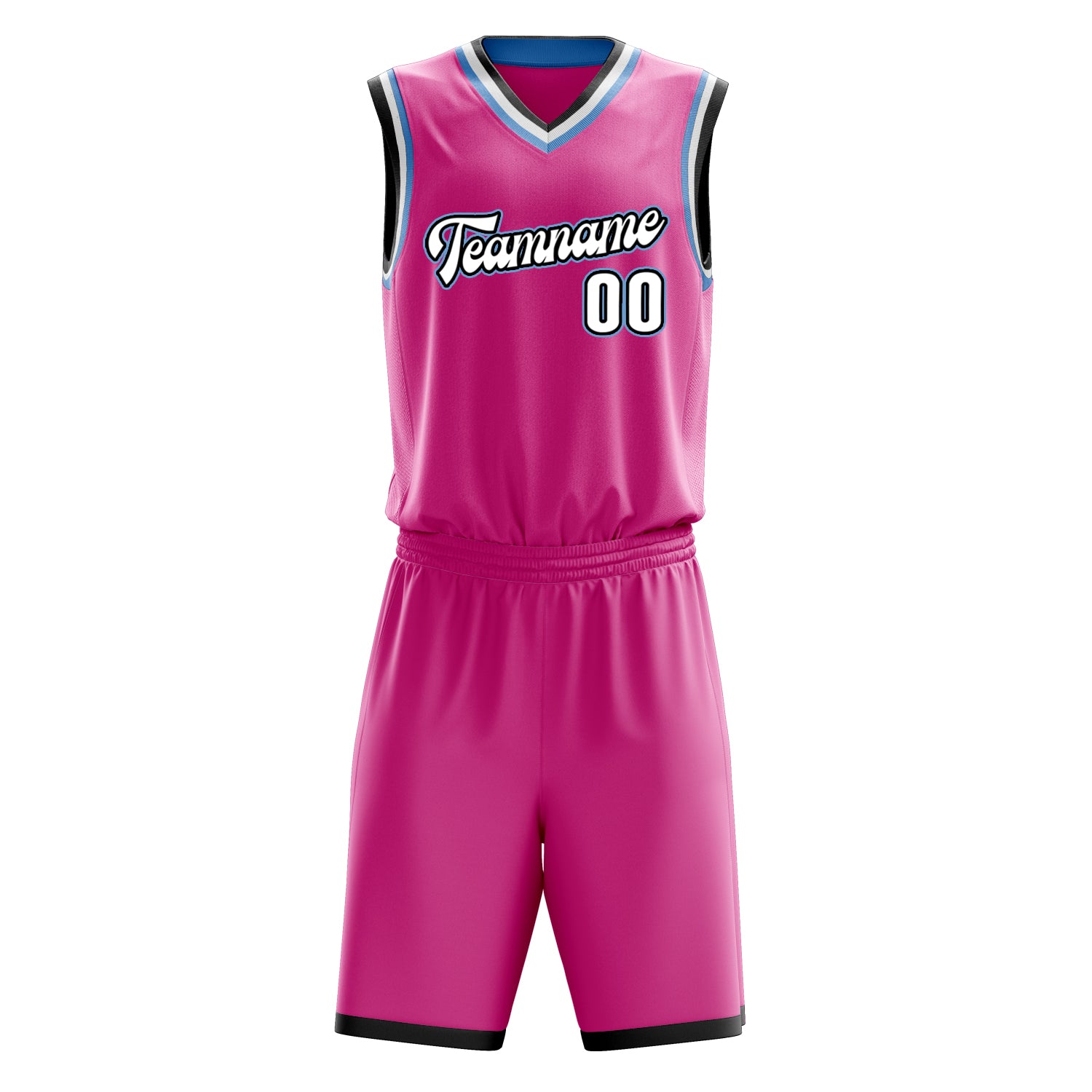 Custom Professional Pink White Basketball Jersey Set