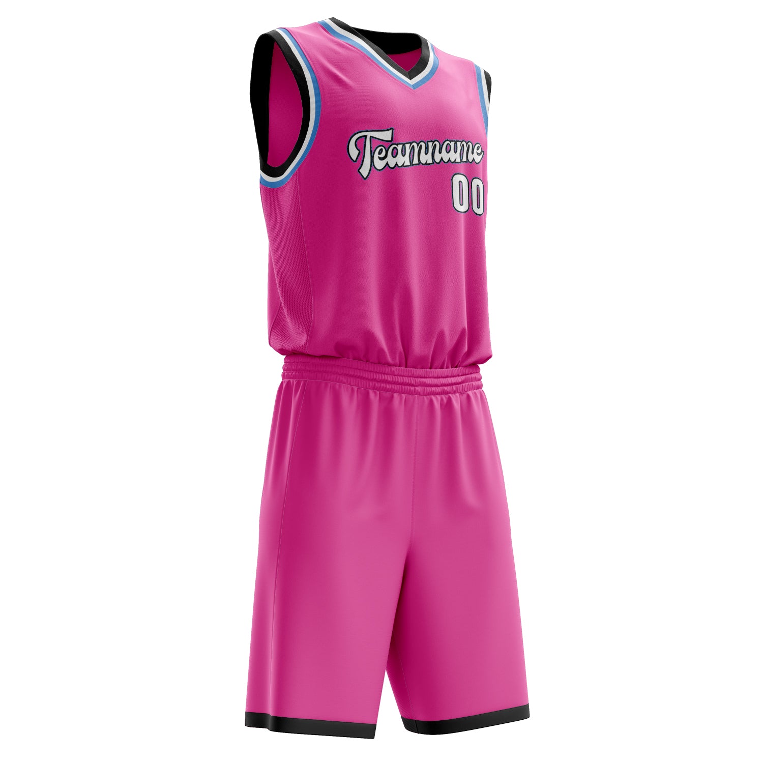 Maßgeschneidertes professionelles Rosa Weiß Basketballtrikot-Set