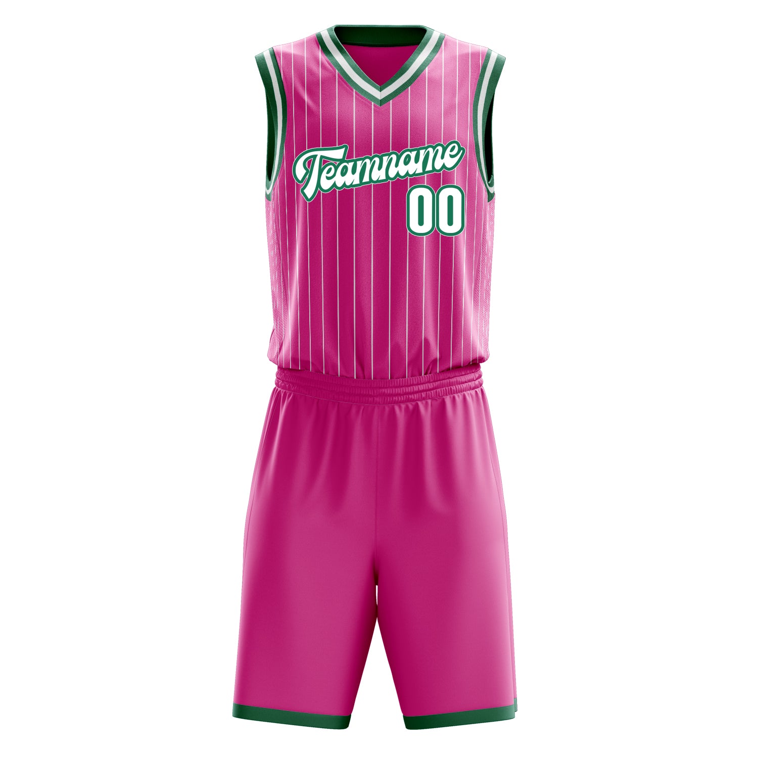 Custom Professional Pink White Basketball Jersey Set