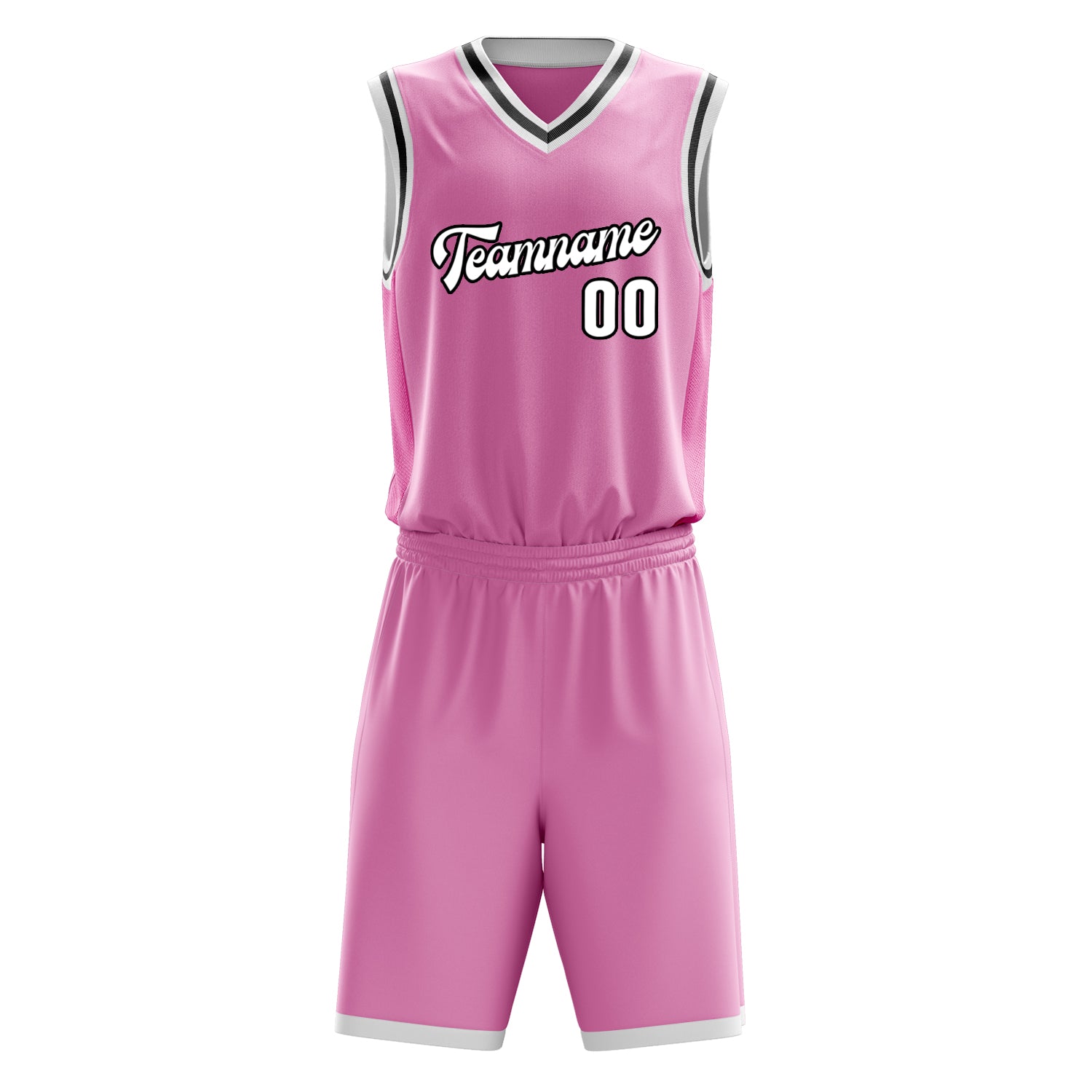 Custom Professional Pink White Basketball Jersey Set