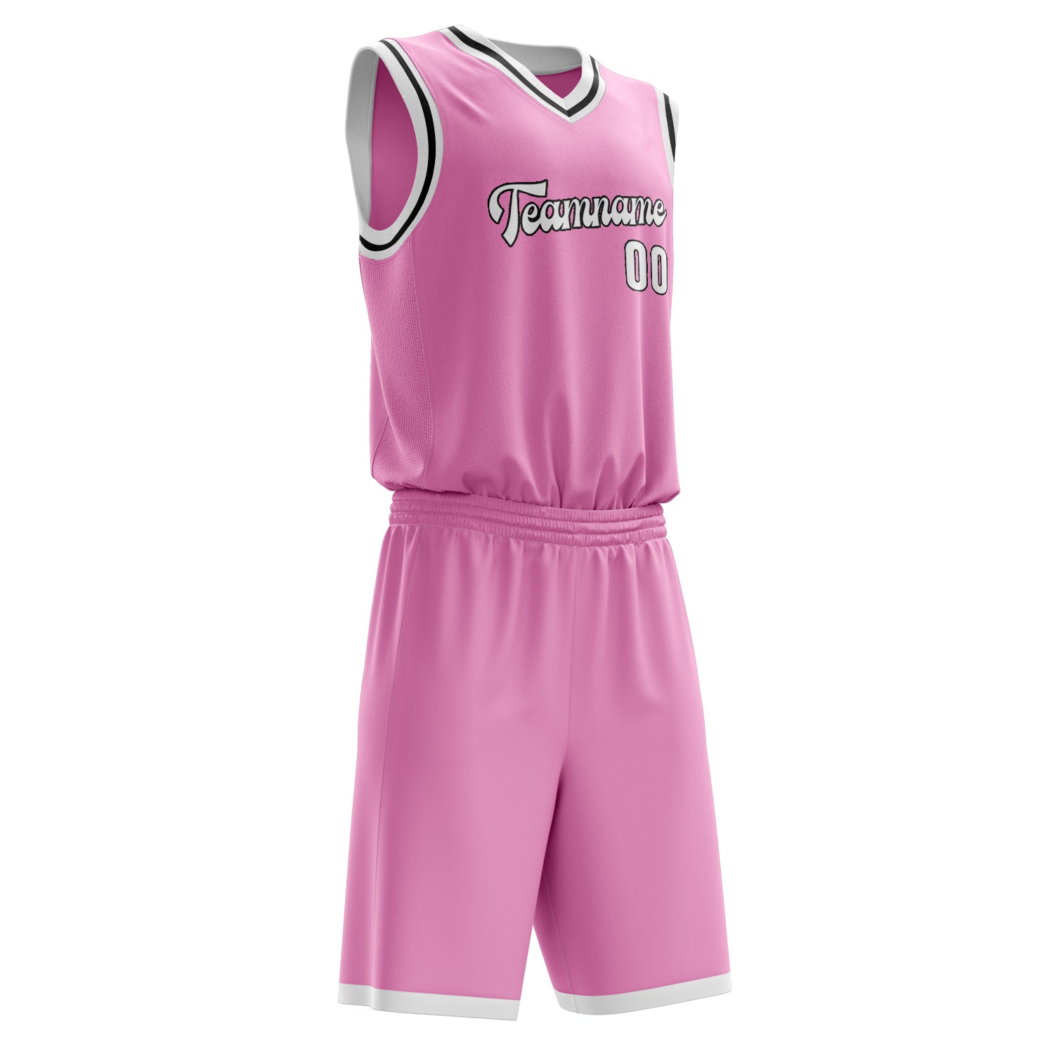 Maßgeschneidertes professionelles Rosa Weiß Basketballtrikot-Set