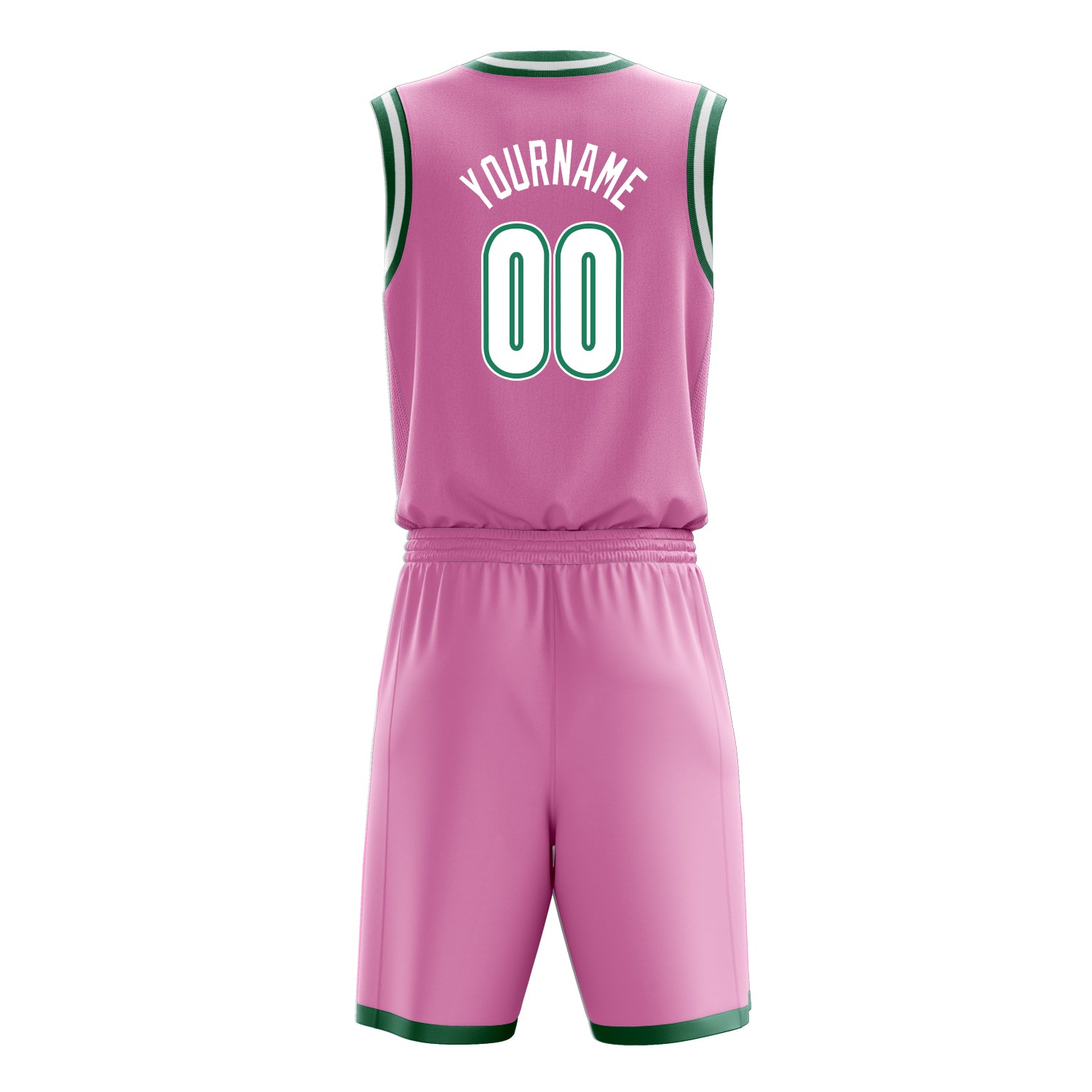 Custom Professional Pink White Basketball Jersey Set
