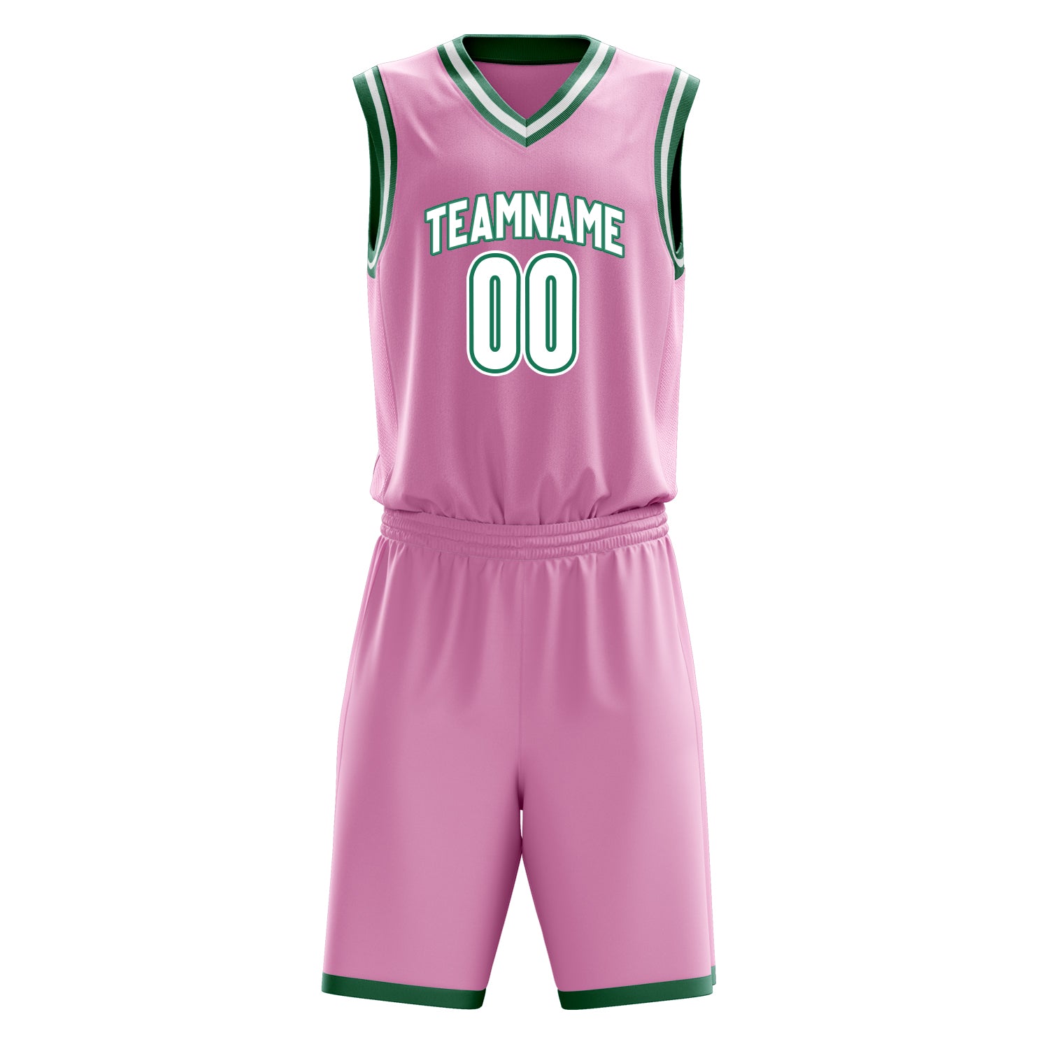 Custom Professional Pink White Basketball Jersey Set