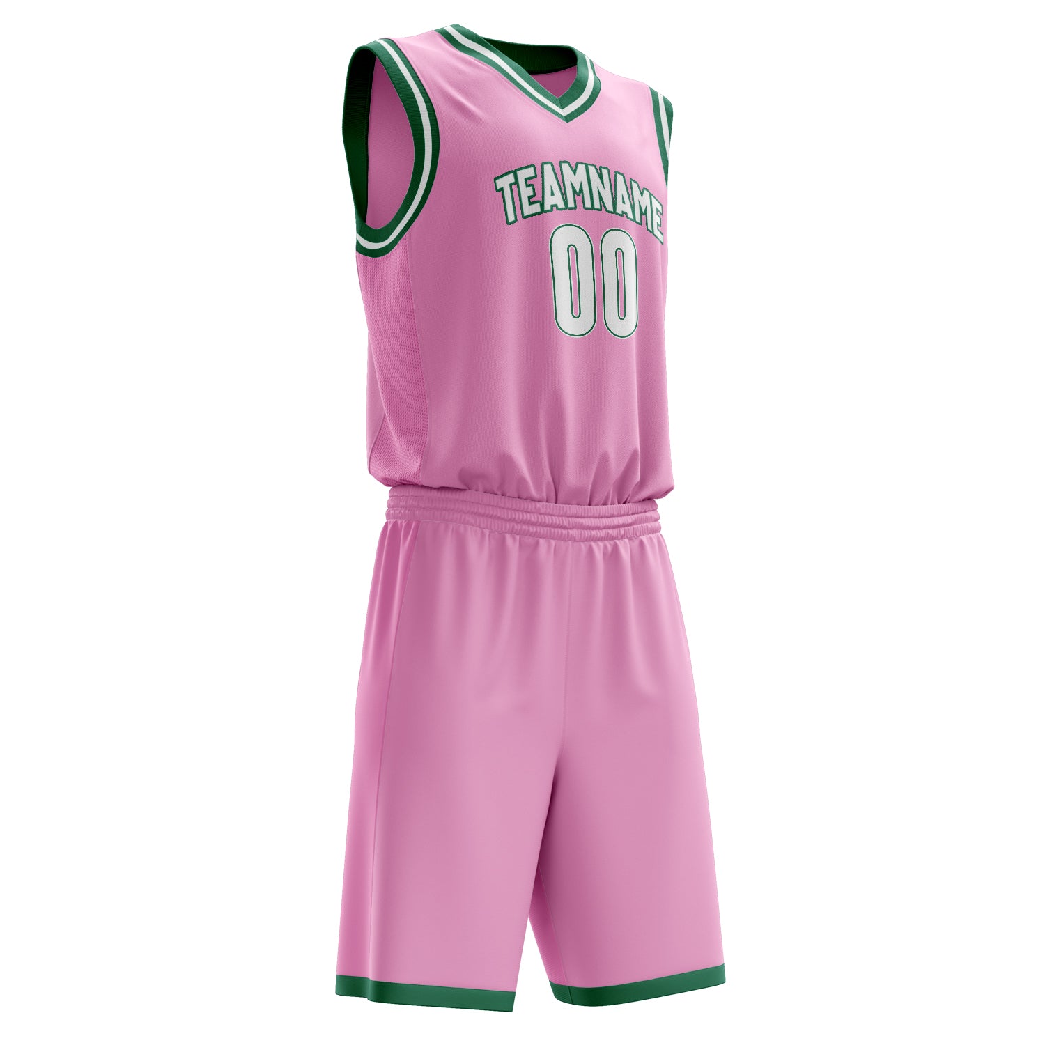 Custom Professional Pink White Basketball Jersey Set