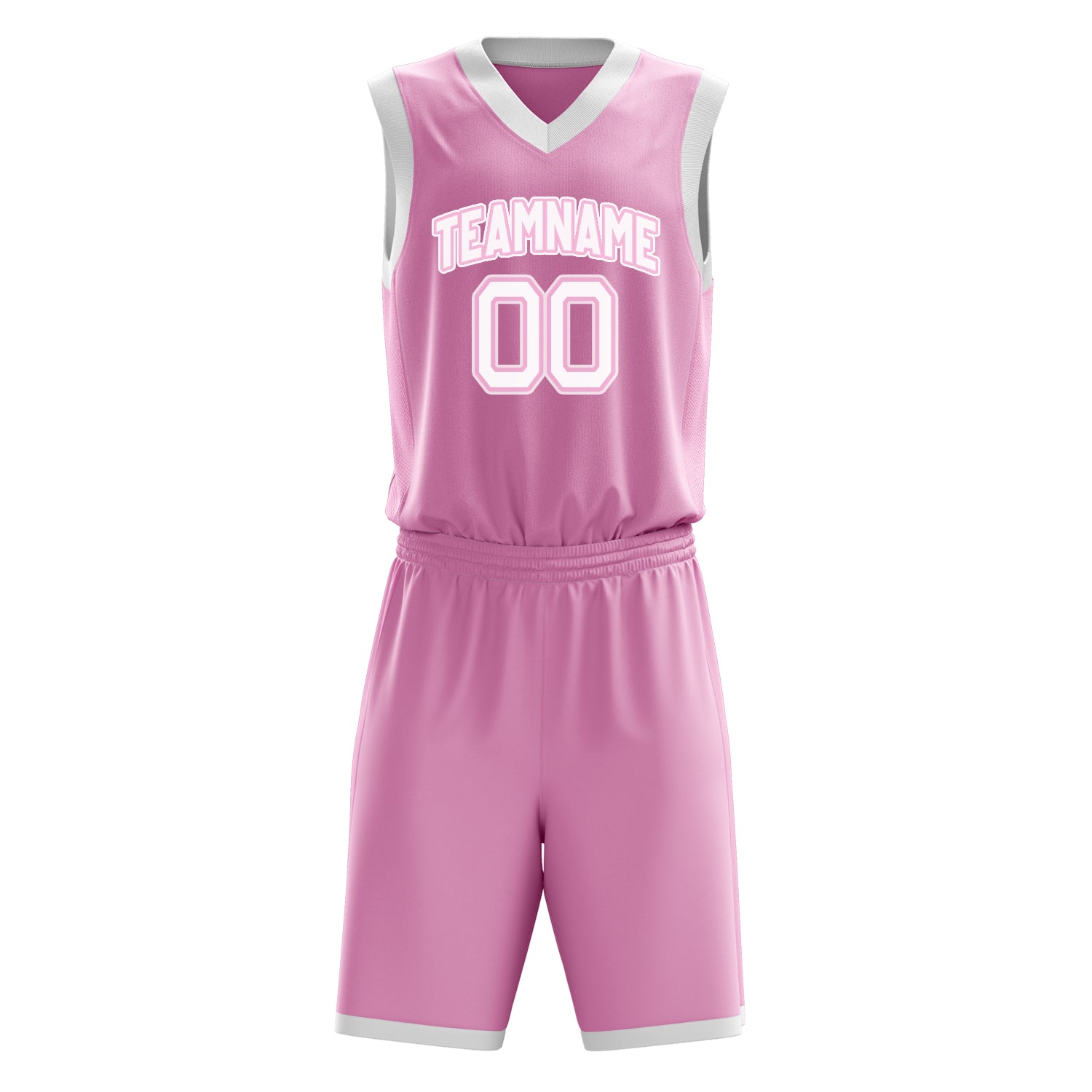 Custom Professional Pink White Basketball Jersey Set