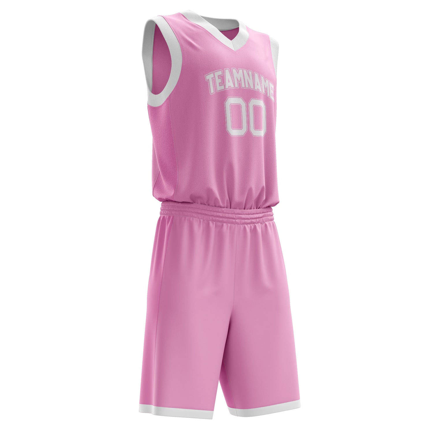 Maßgeschneidertes professionelles Rosa Weiß Basketballtrikot-Set