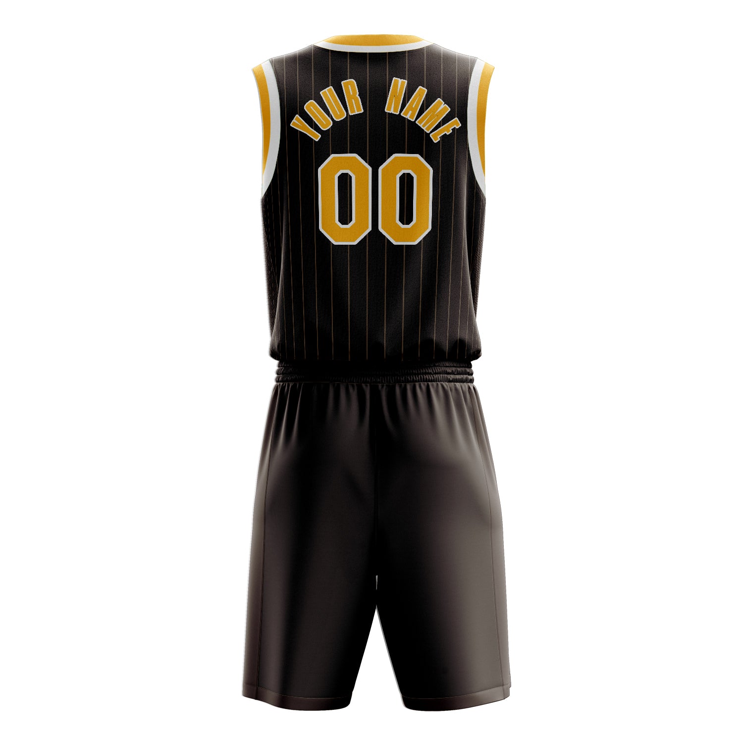 Maßgeschneidertes professionelles Braun Gold Basketballtrikot-Set