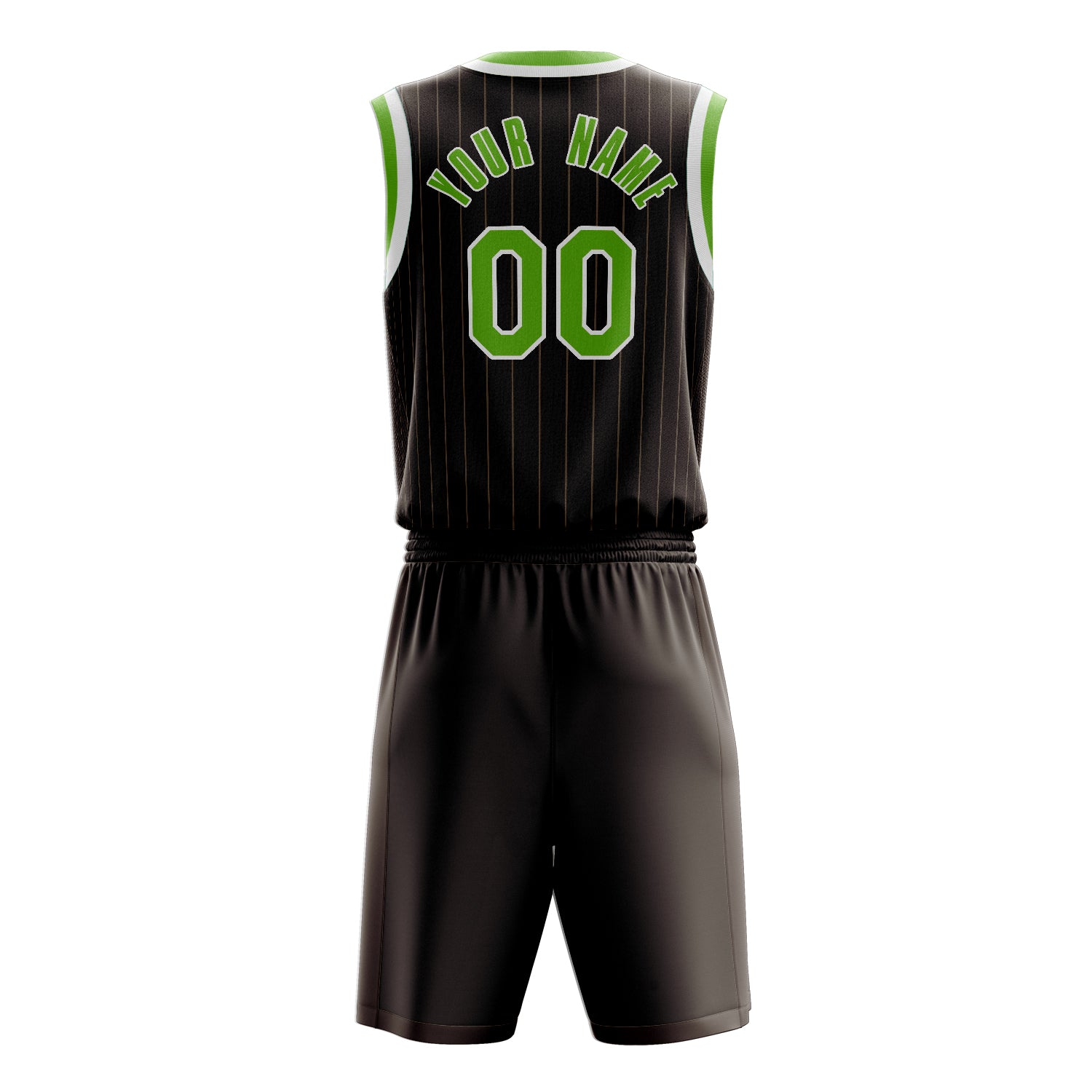 Custom Professional Brown Neon Green Basketball Jersey Set