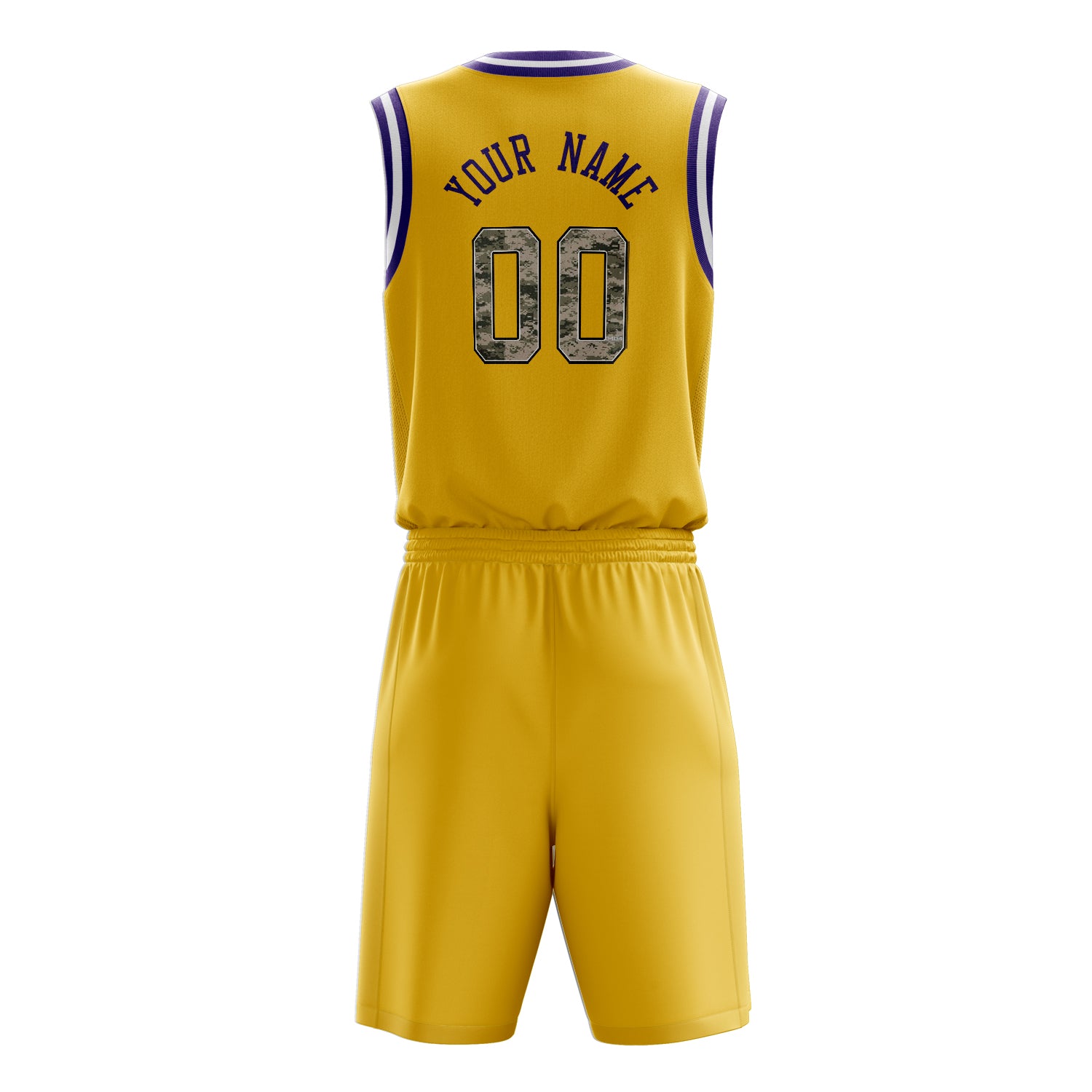 Custom Professional Gold Purple Basketball Jersey Set