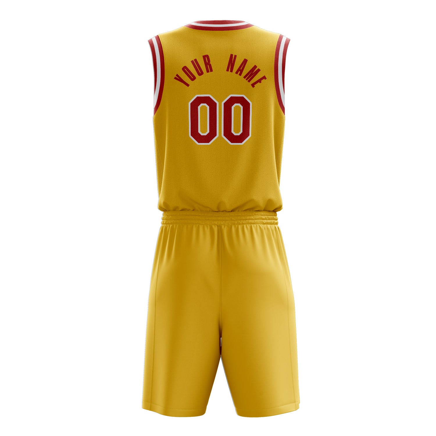 Custom Professional Gold Red Basketball Jersey Set