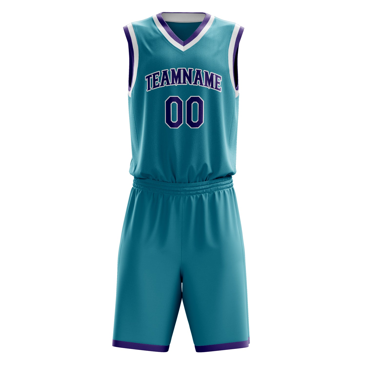 Custom Professional Teal Purple Basketball Jersey Set